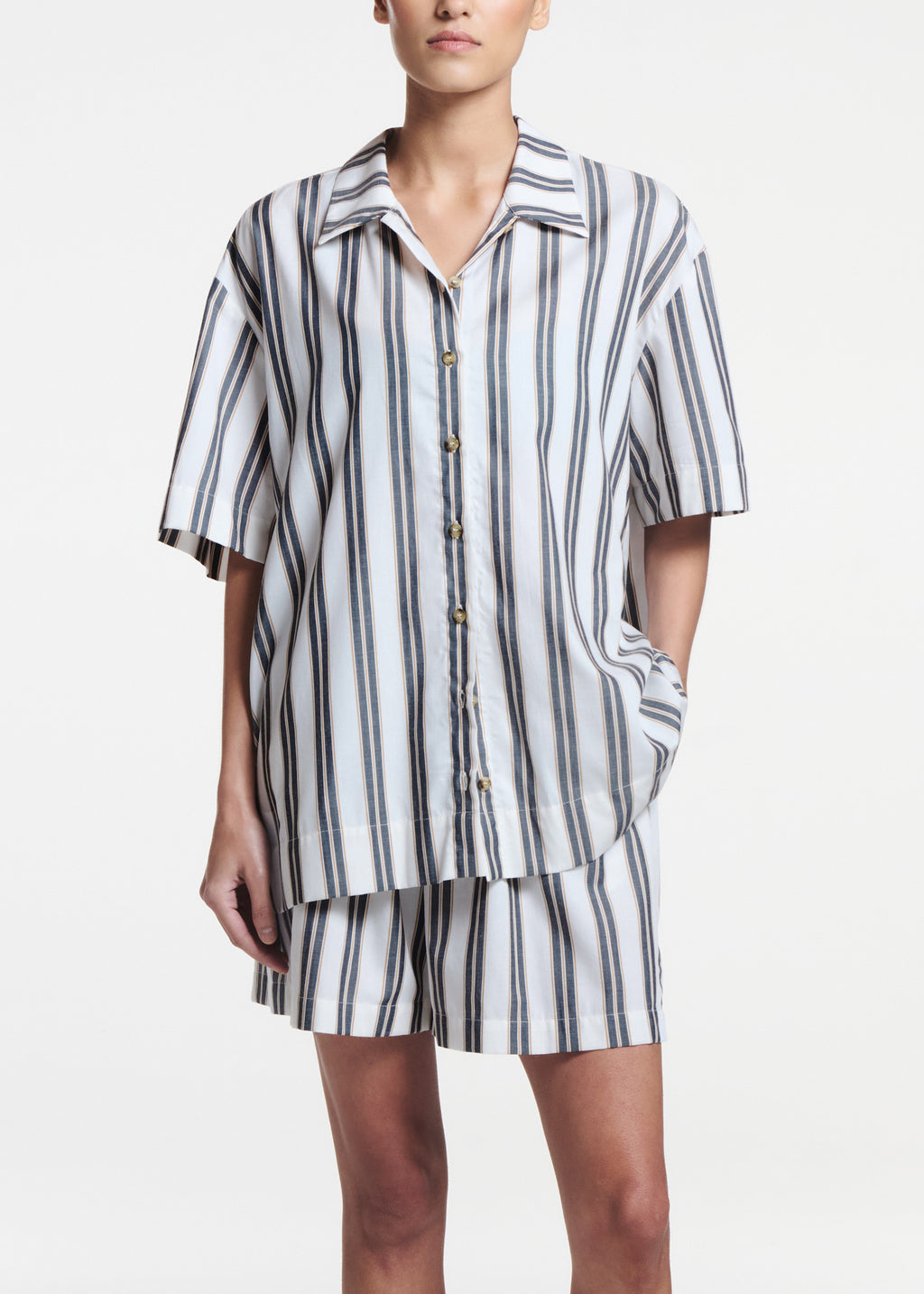 Montauk Shirt Sand Stripe Cotton Viscose