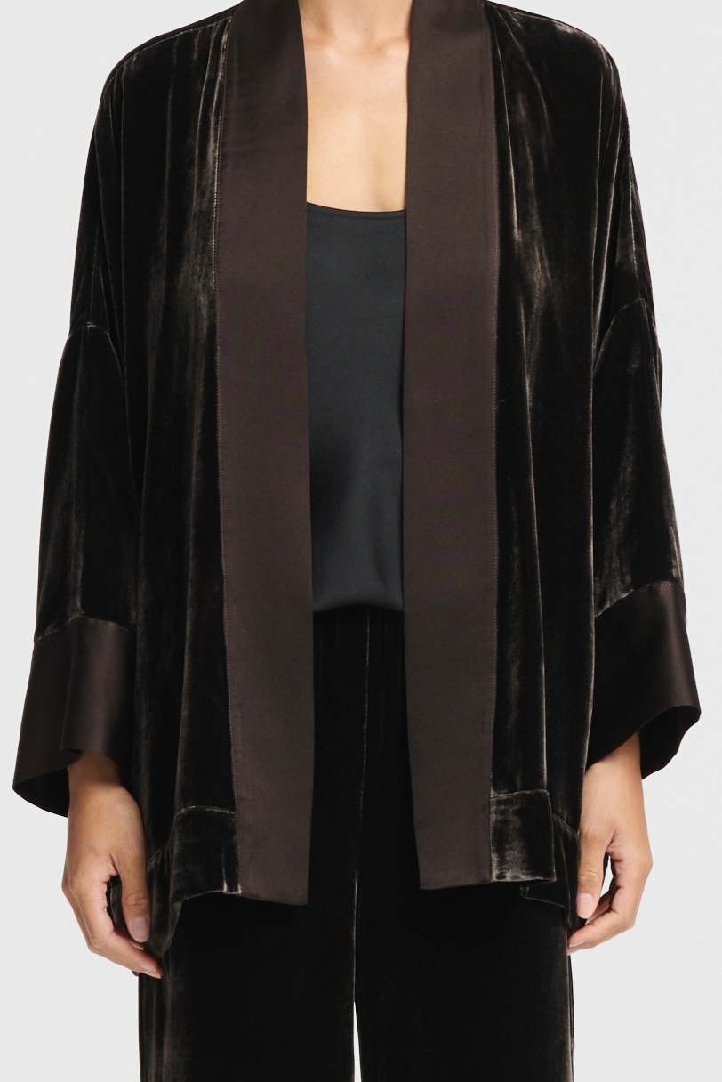 Inca Jacket Brown Silk Velvet