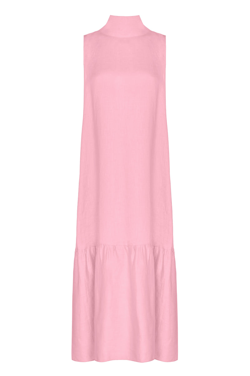 Oslo Bubblegum Heavy Linen Dress