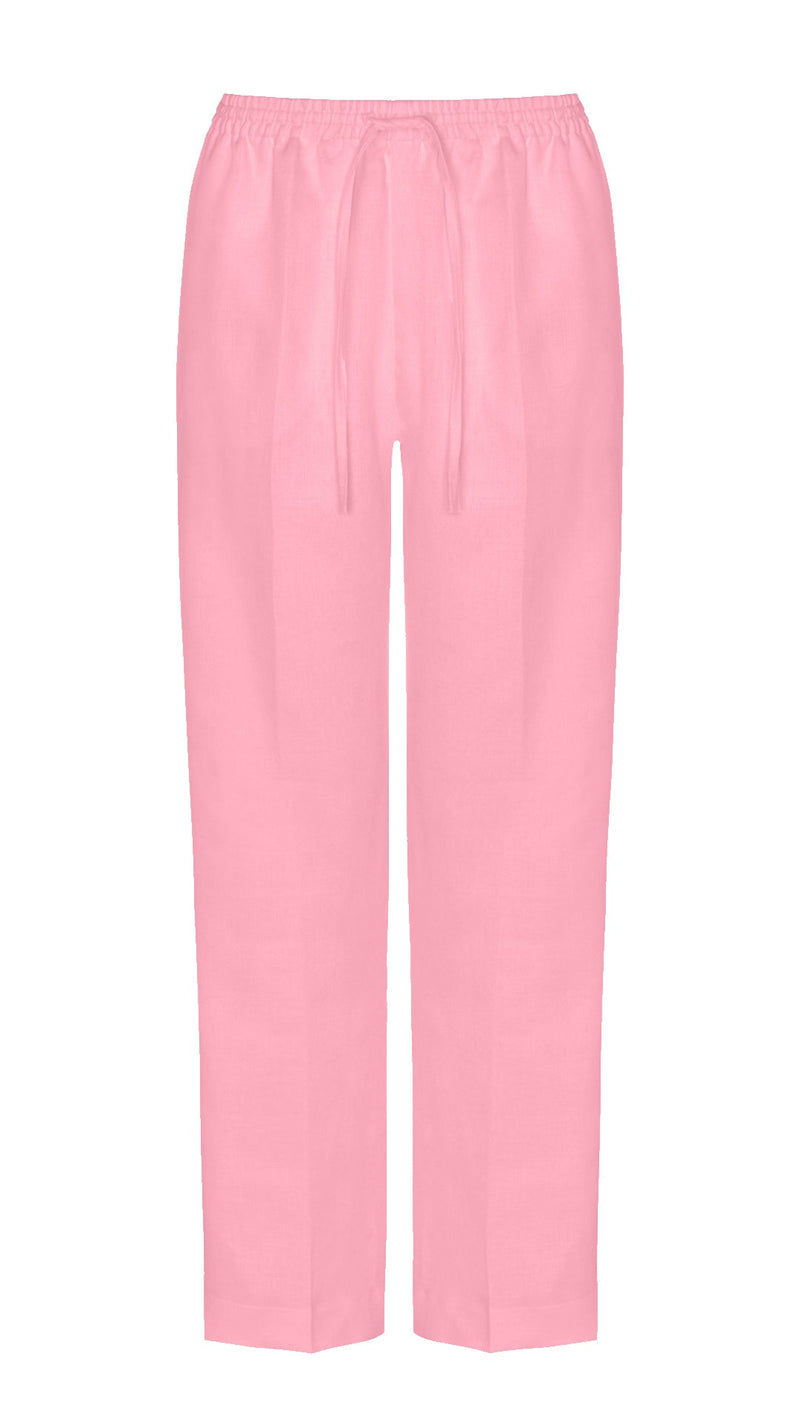 Aurelia Bubblegum Heavy Linen Trouser