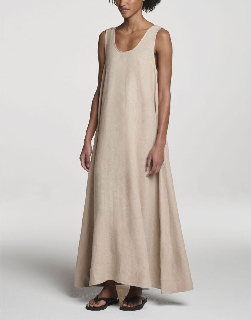 Capri Dress Heathered Sand Linen