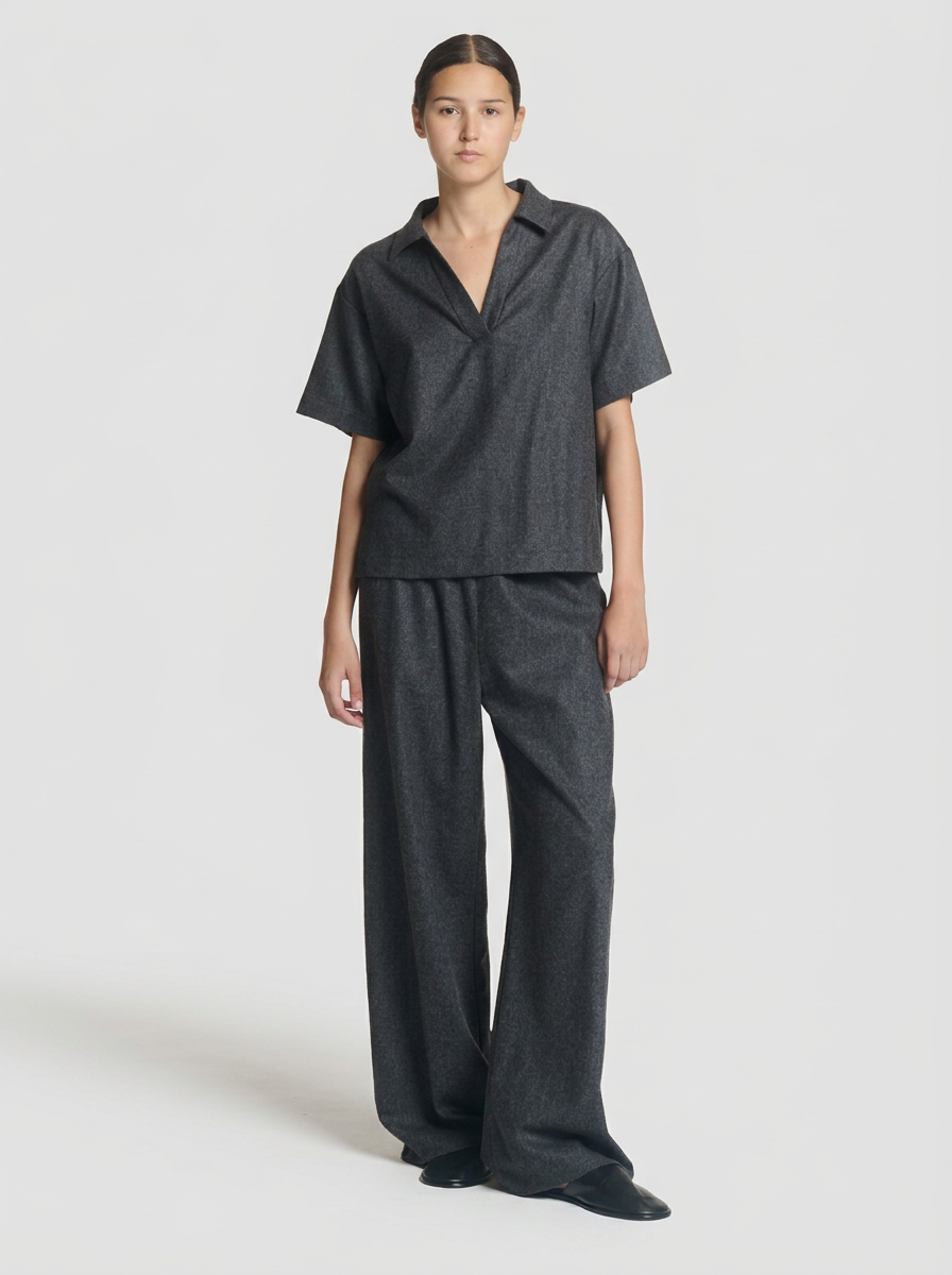 Austin Trousers Charcoal Wool Cashmere Flannel