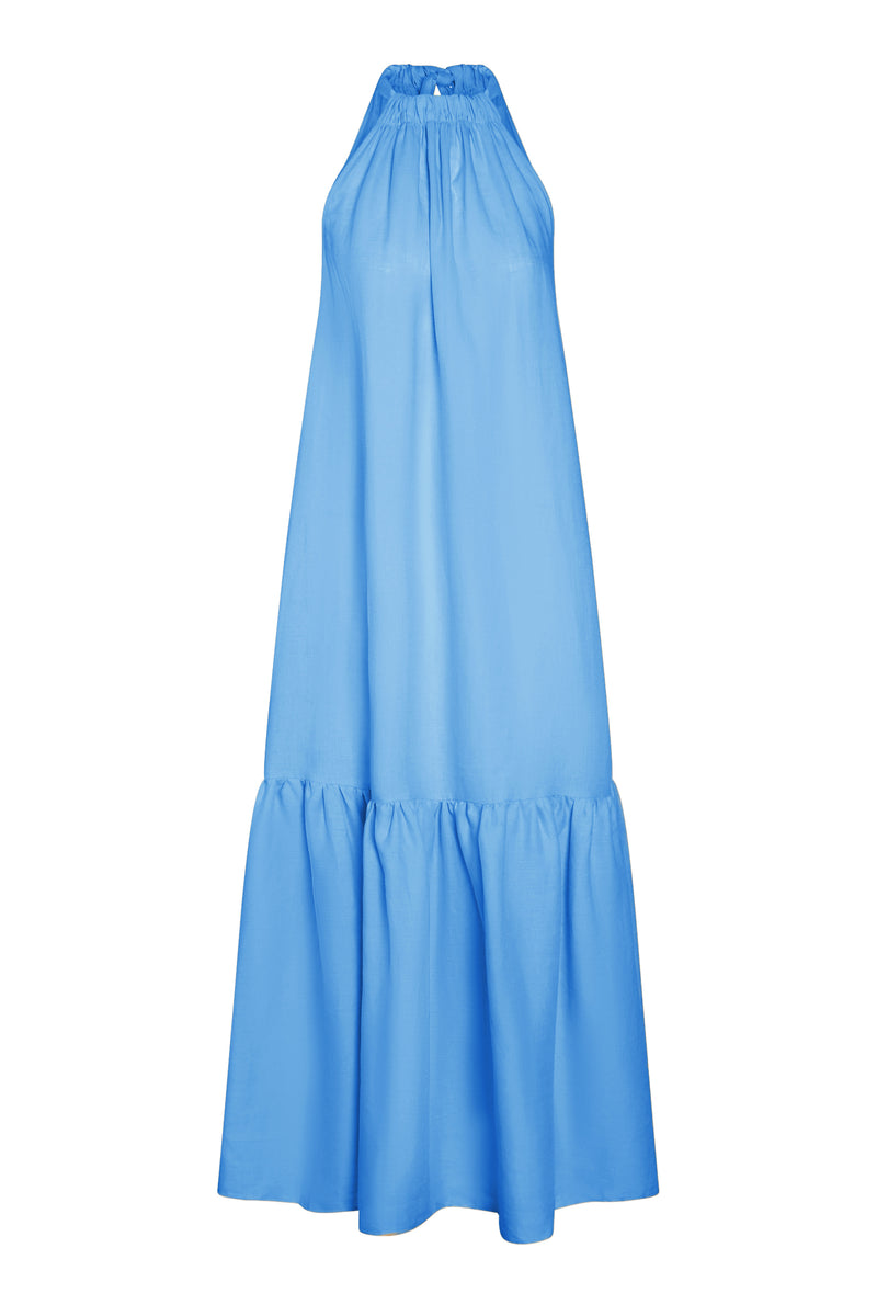 Ibiza Dress Cornflower Blue Heavy Linen