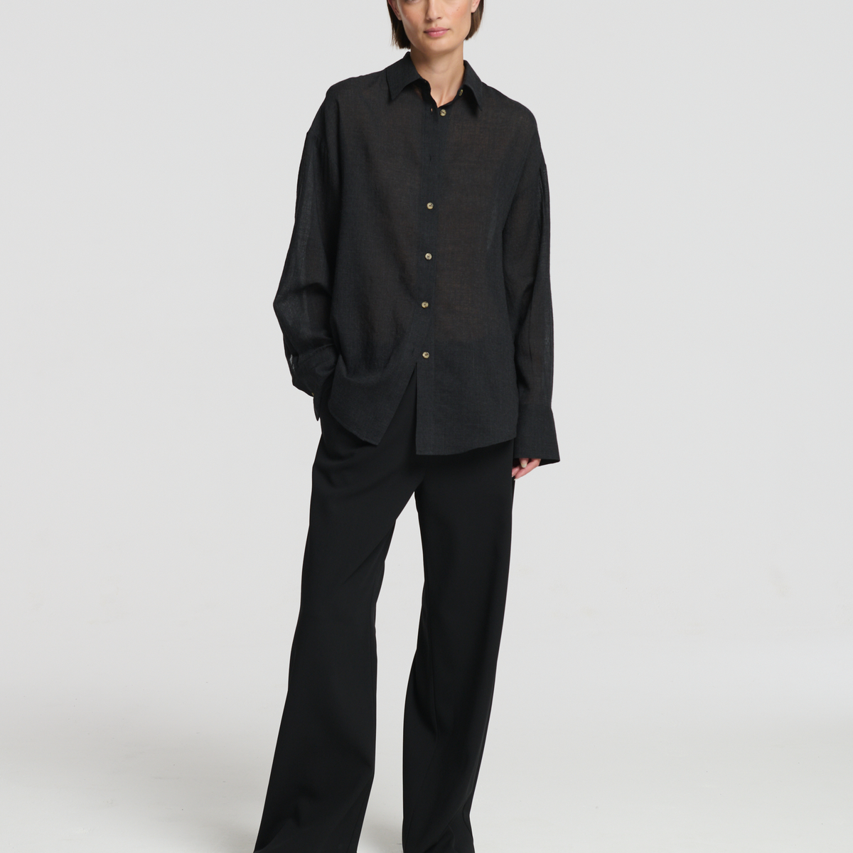 Georgia Shirt Charcoal 100% Virgin Wool