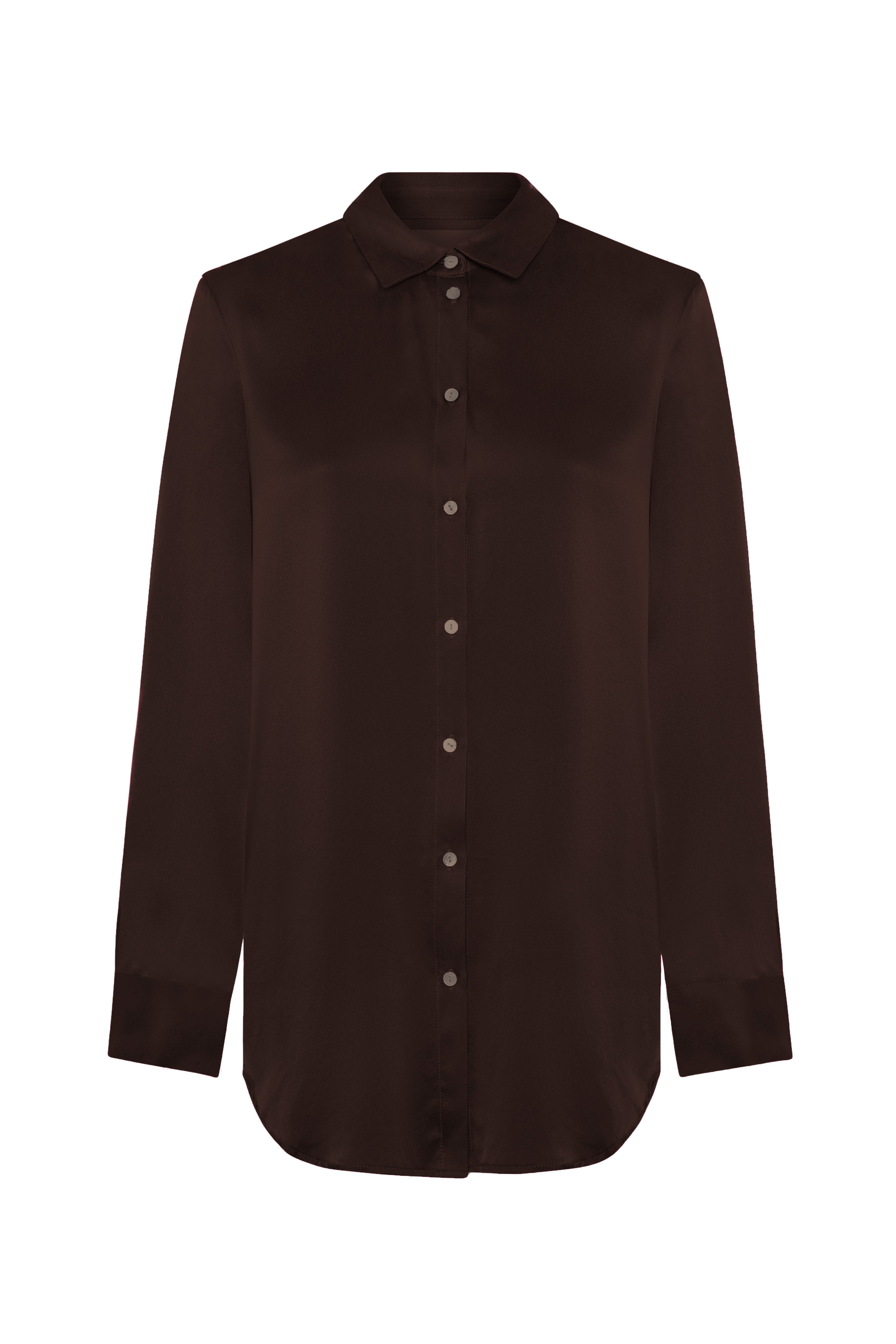 London Pyjama Top Espresso Silk Twill