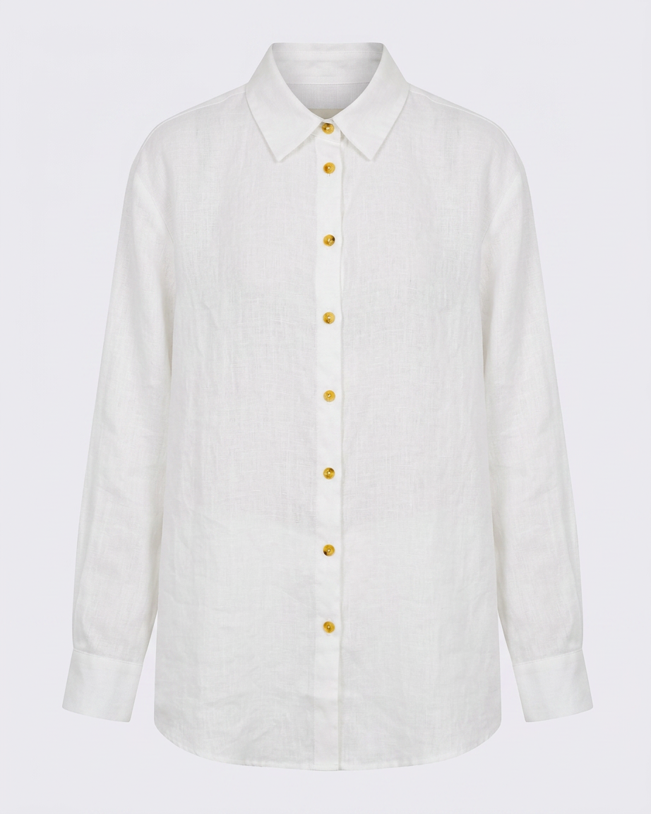 London Shirt White Organic Linen