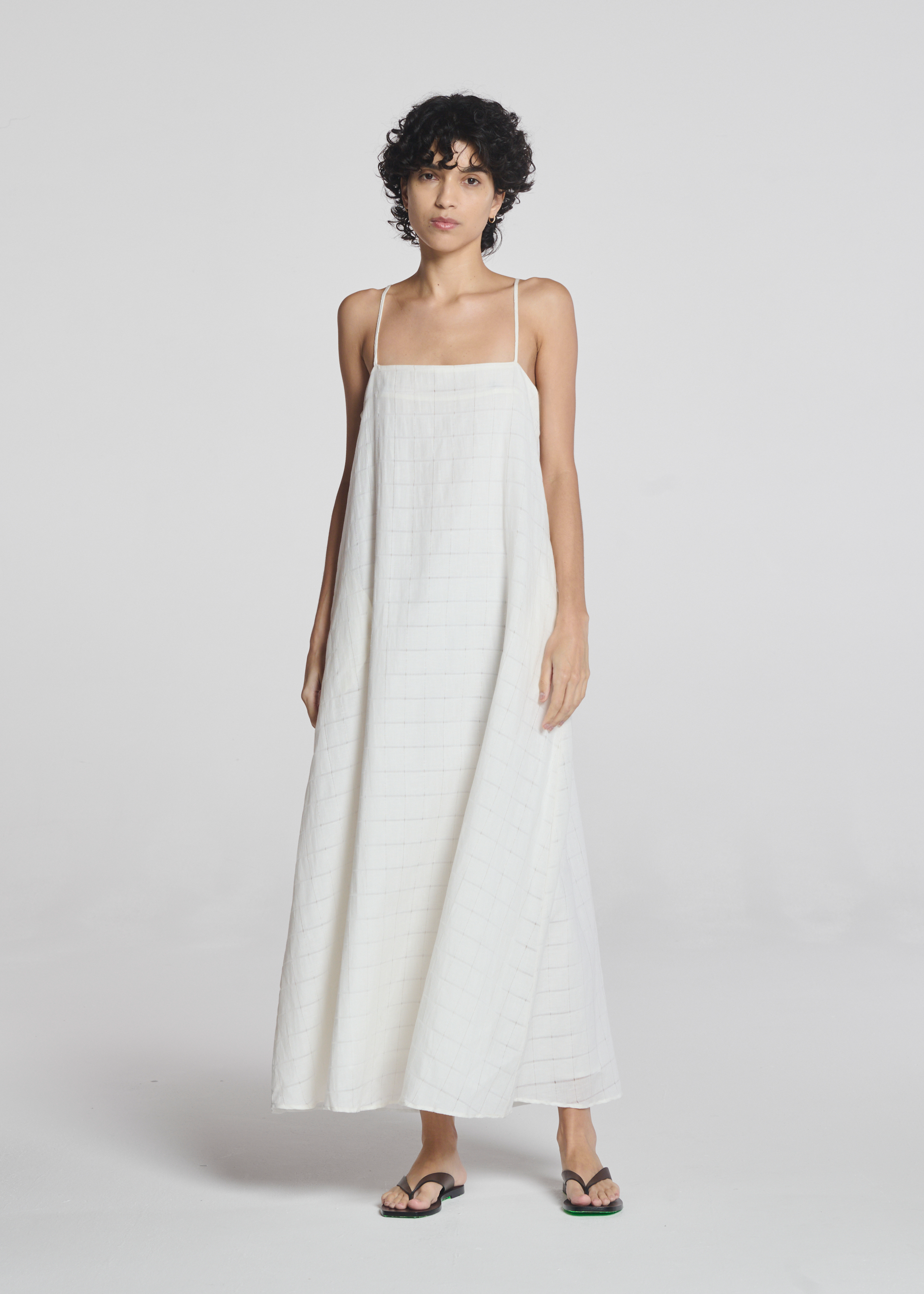 Melfi Dress Off White Linen Cotton