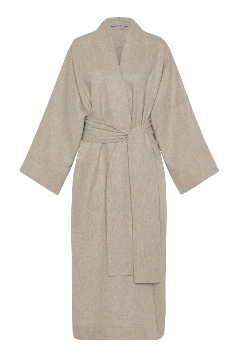 Athens Oat Wool Cashmere Flannel Robe