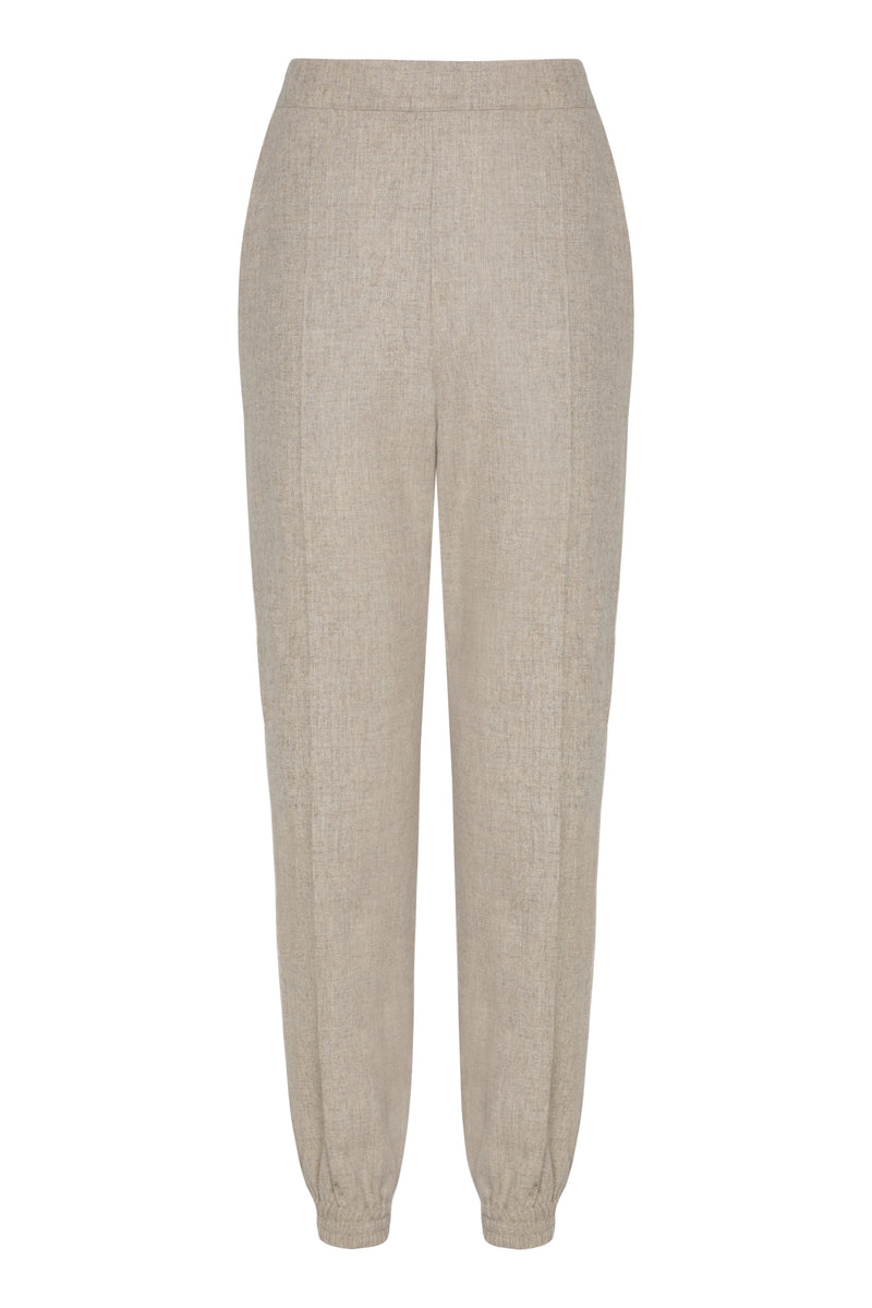 Moscow Trouser Oat Wool Cashmere Flannel