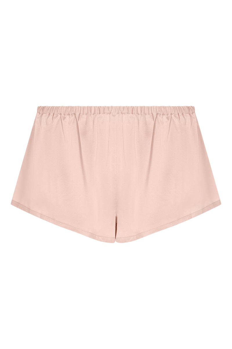 Pale blush silk pyjama shorts