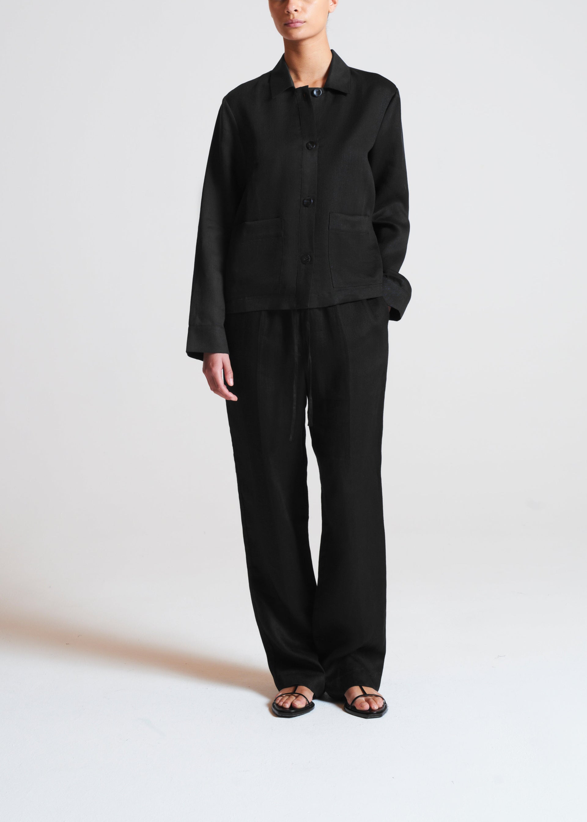 Miami Jacket Black Heavy Linen
