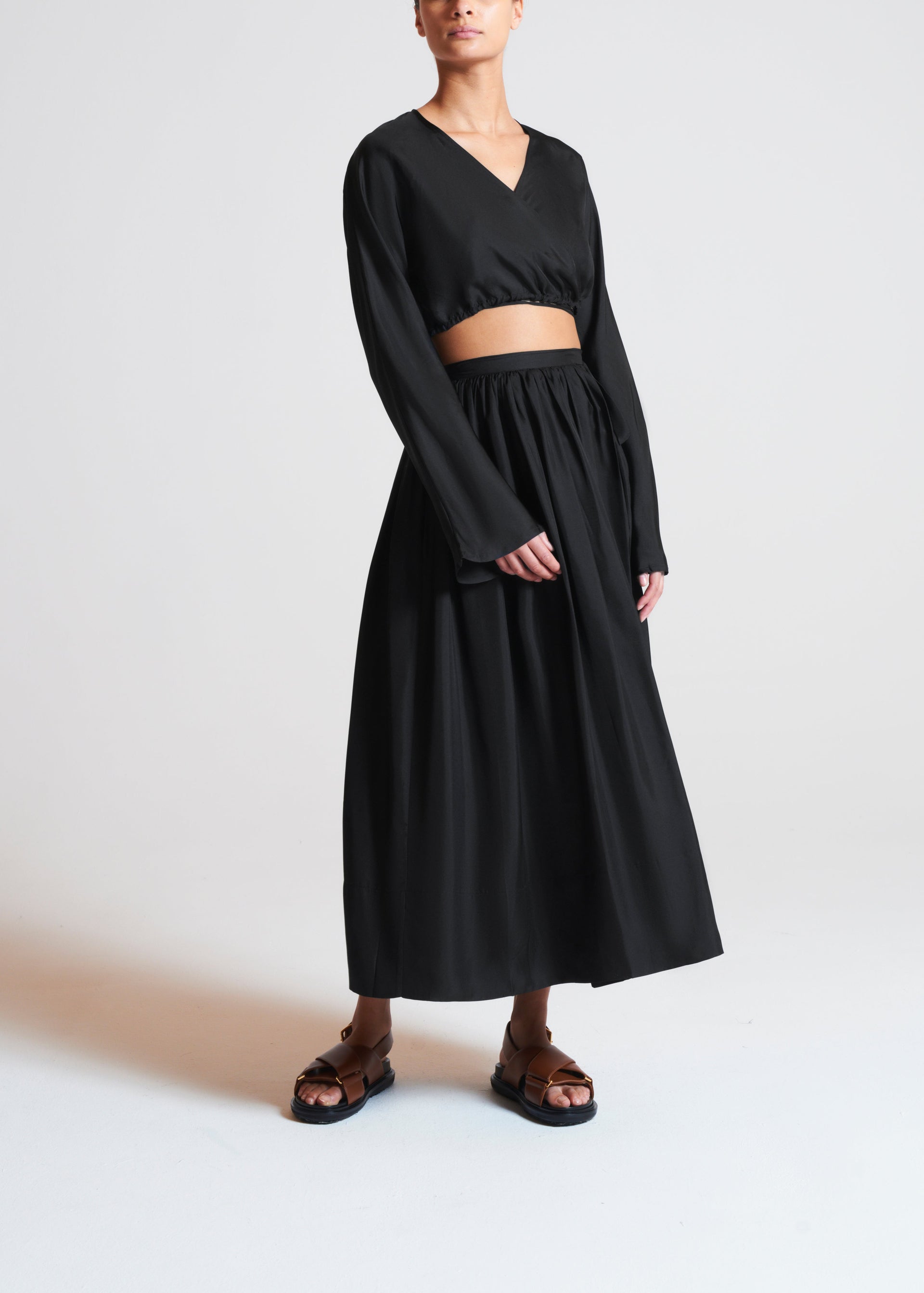 Coco Skirt Black Silk Twill