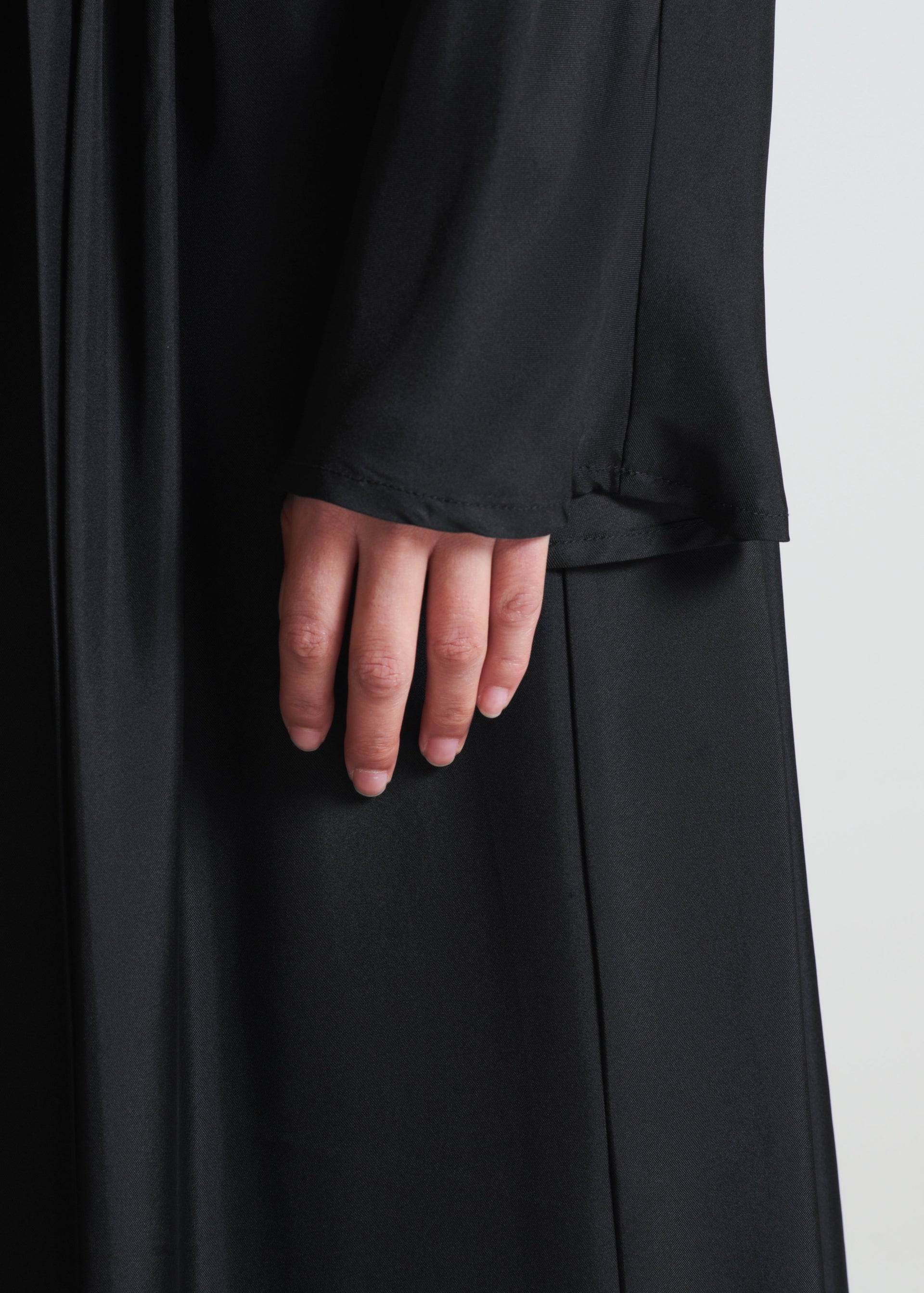 St Tropez Wrap Top Black Silk Twill