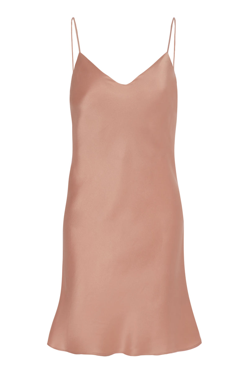 Lyon Mini Slip Dress Blush Silk
