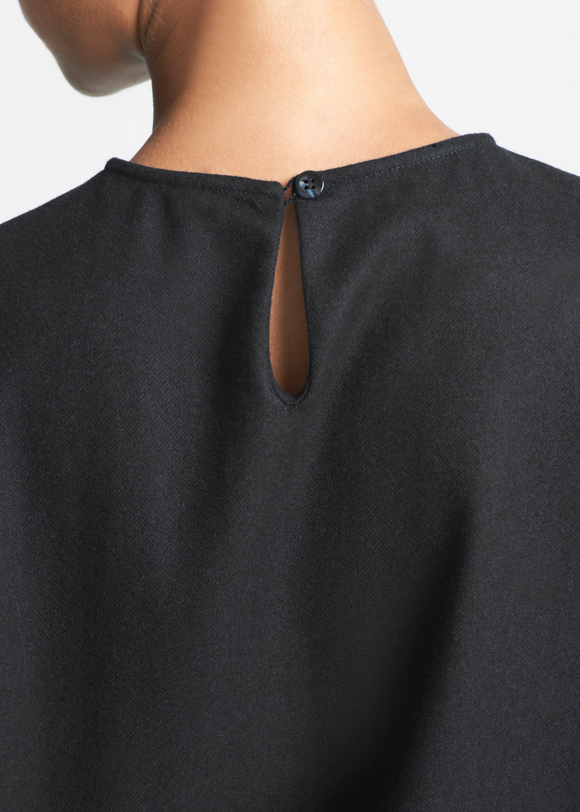 Dasha Top Black Wool Cashmere Flannel