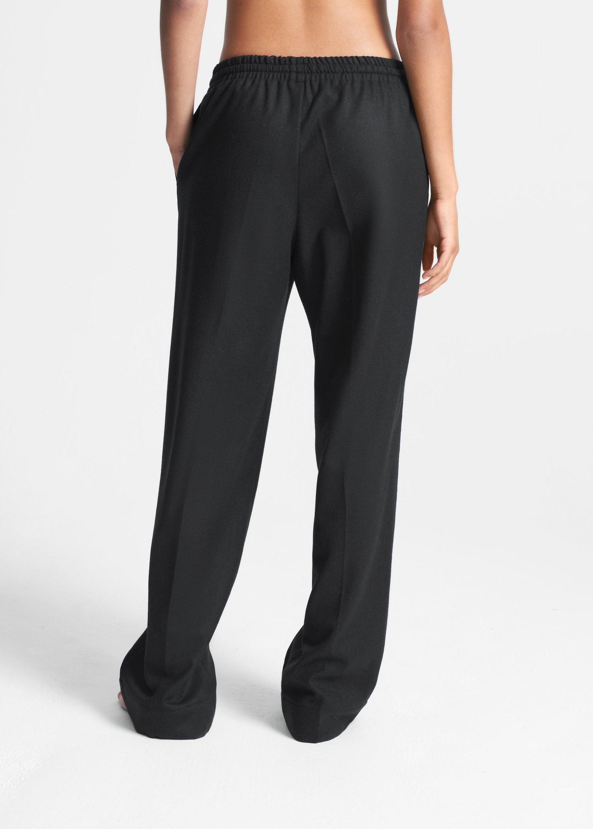 Aurelia Black Wool Cashmere Flannel Trouser
