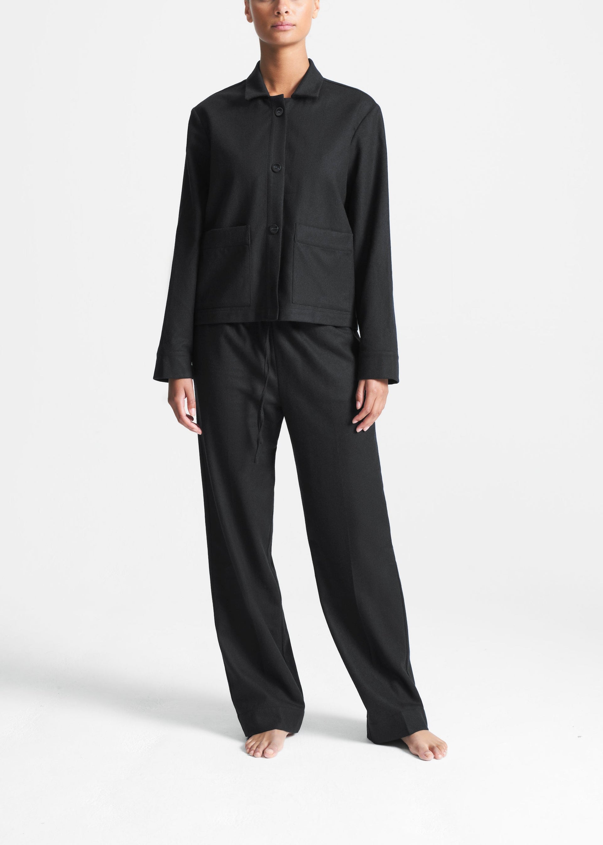 Miami Black Wool Cashmere Flannel Jacket