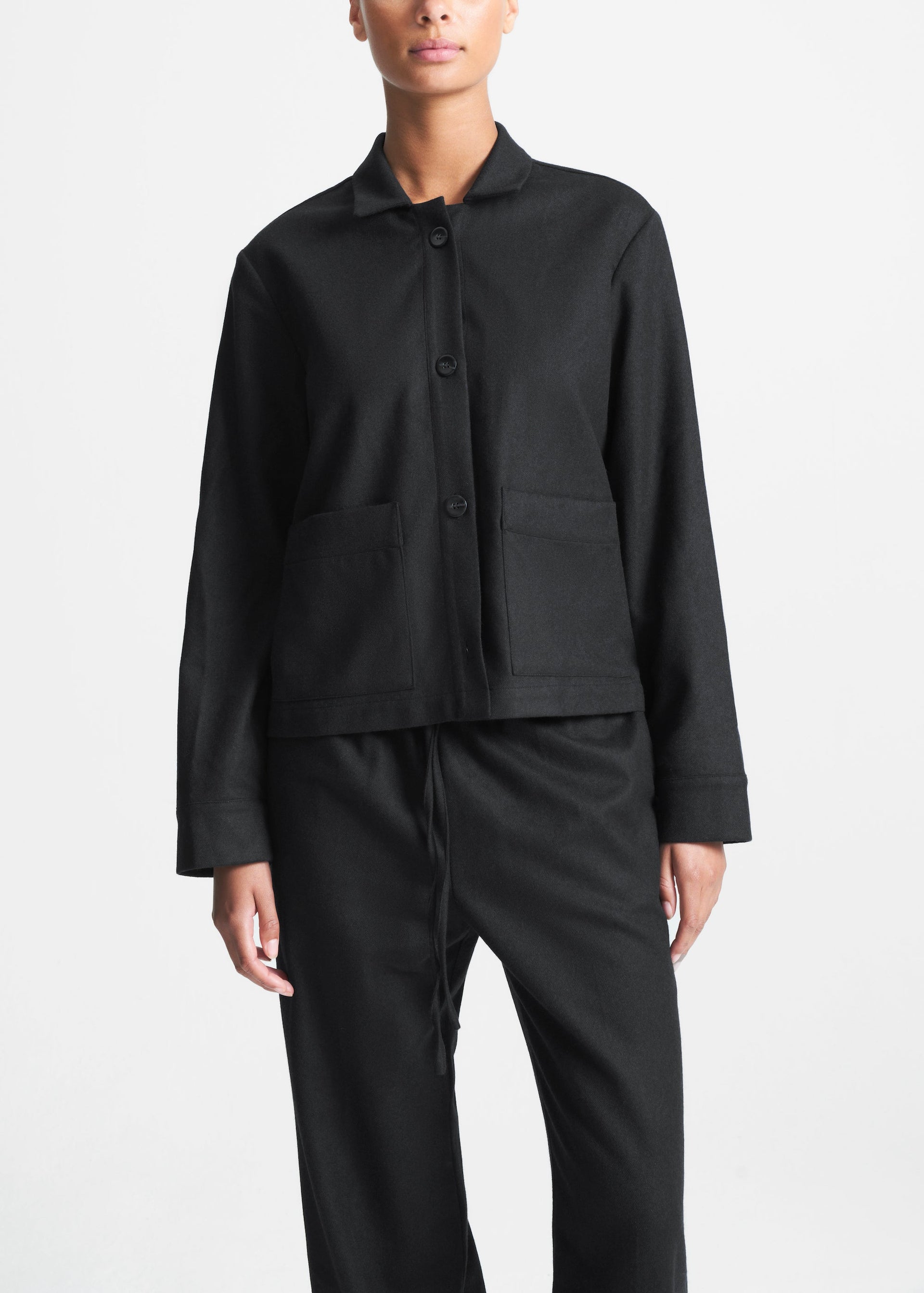 Miami Black Wool Cashmere Flannel Jacket