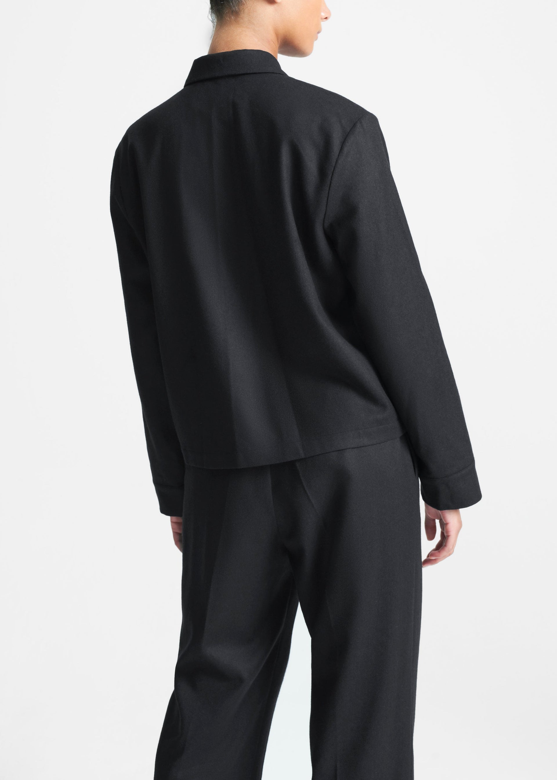 Miami Black Wool Cashmere Flannel Jacket