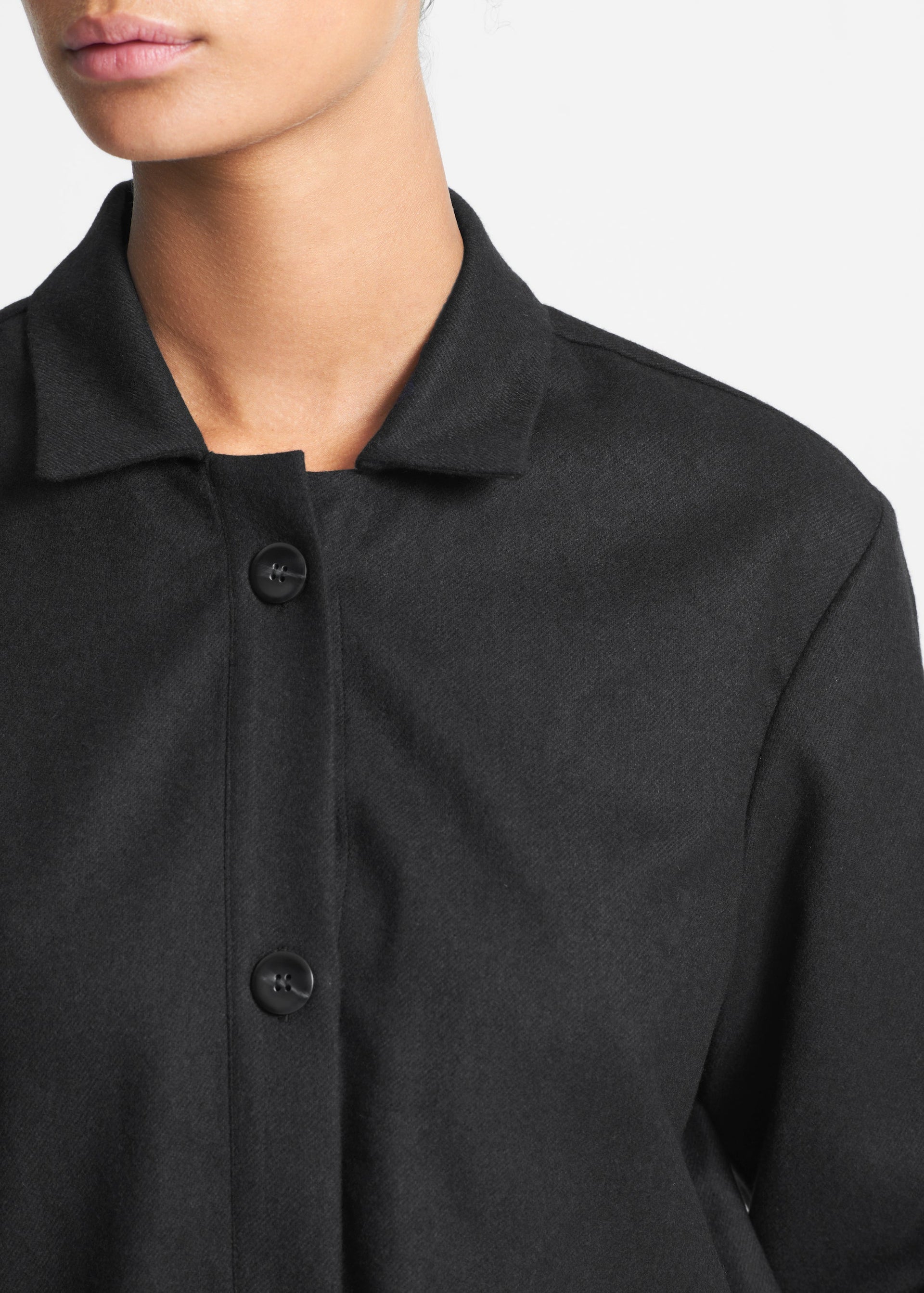Miami Black Wool Cashmere Flannel Jacket