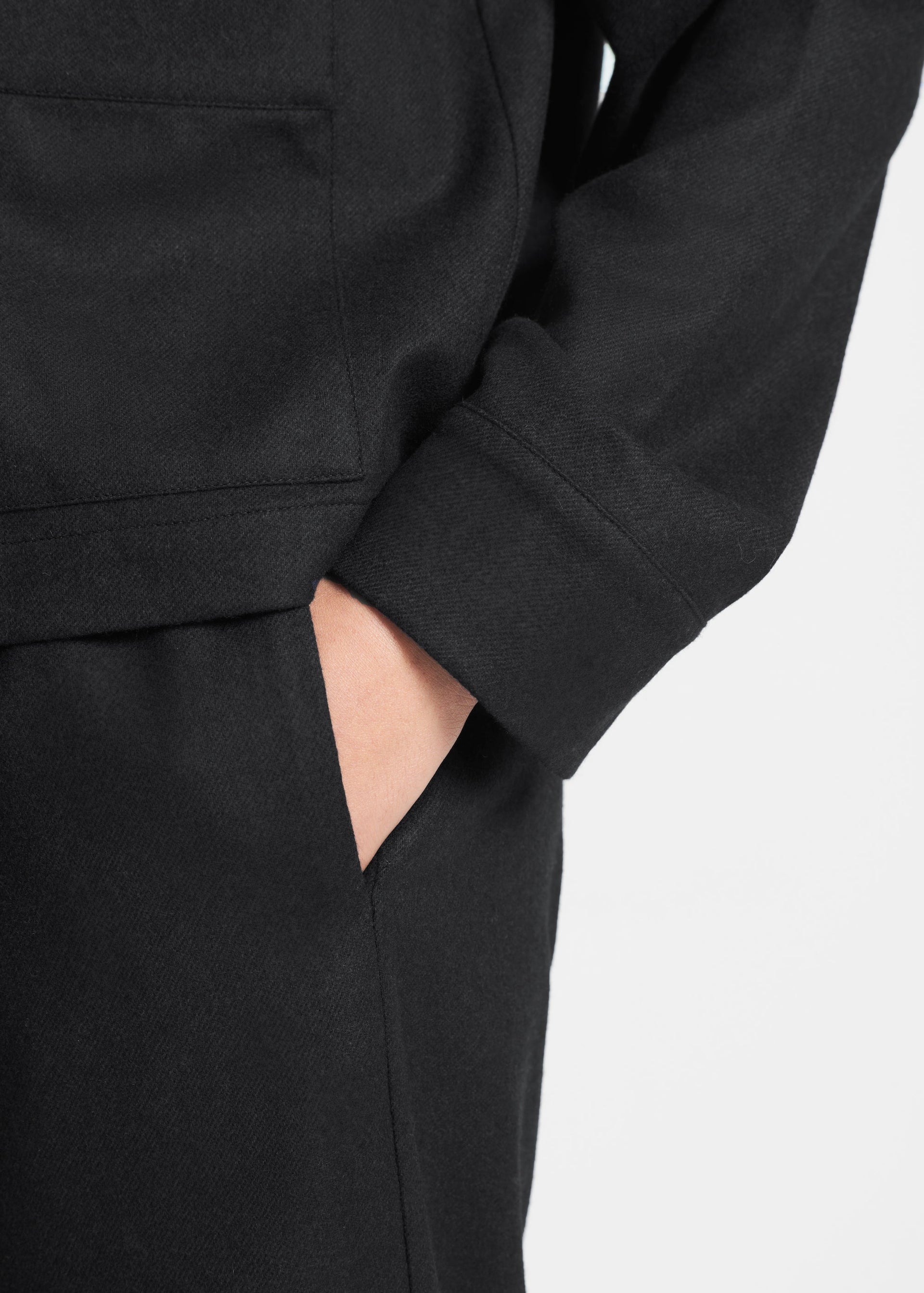 Miami Black Wool Cashmere Flannel Jacket