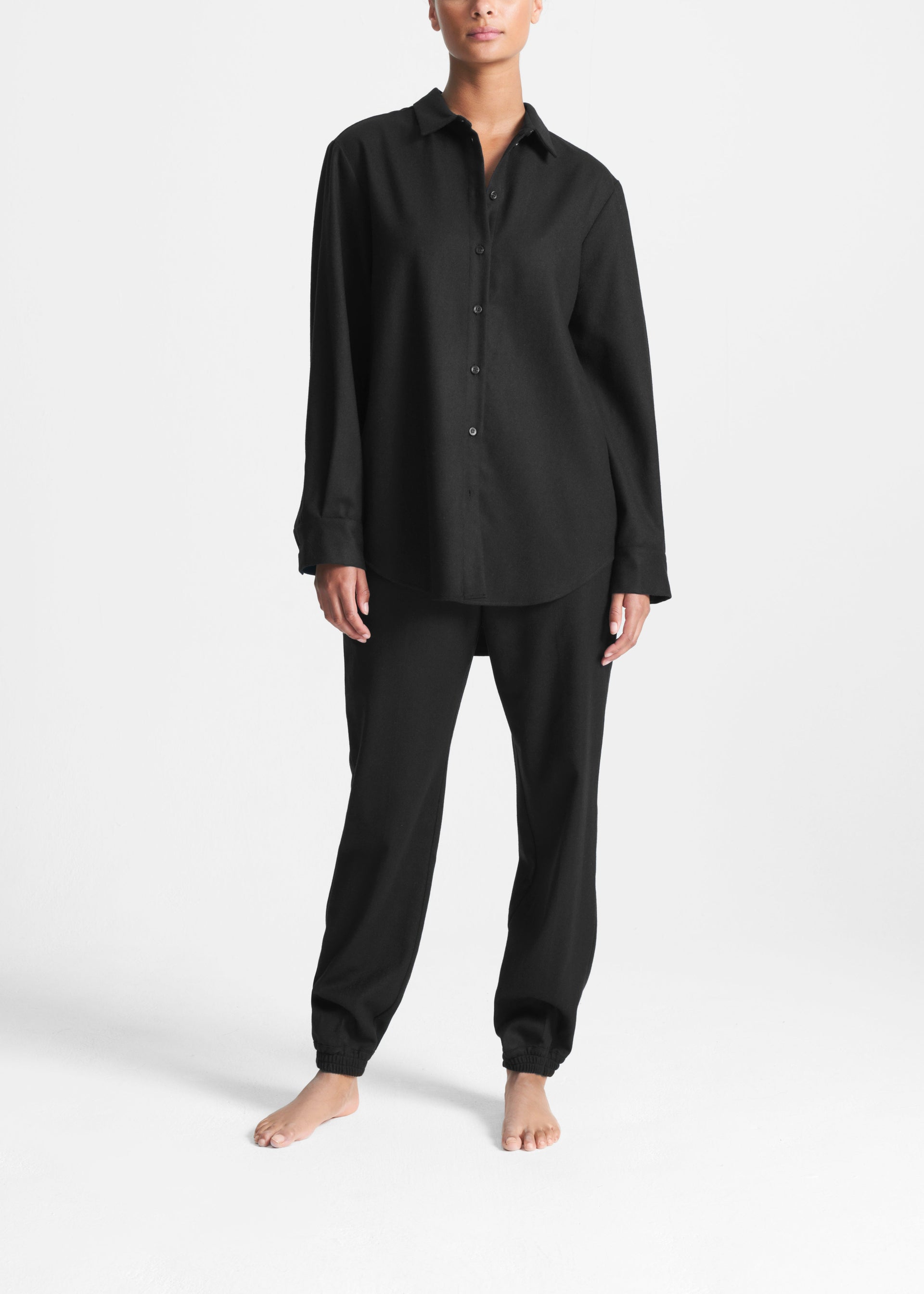 Moscow Black Wool Cashmere Trouser