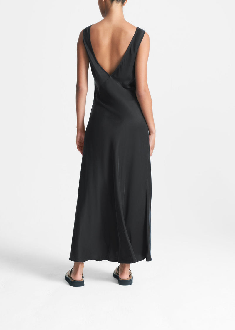 Bordeaux Slip Dress Black Silk