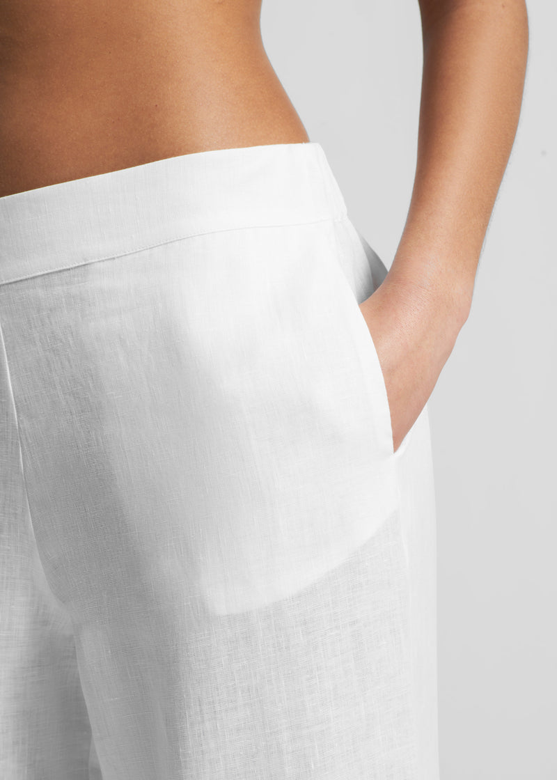 London White Organic Linen Pyjama Trouser