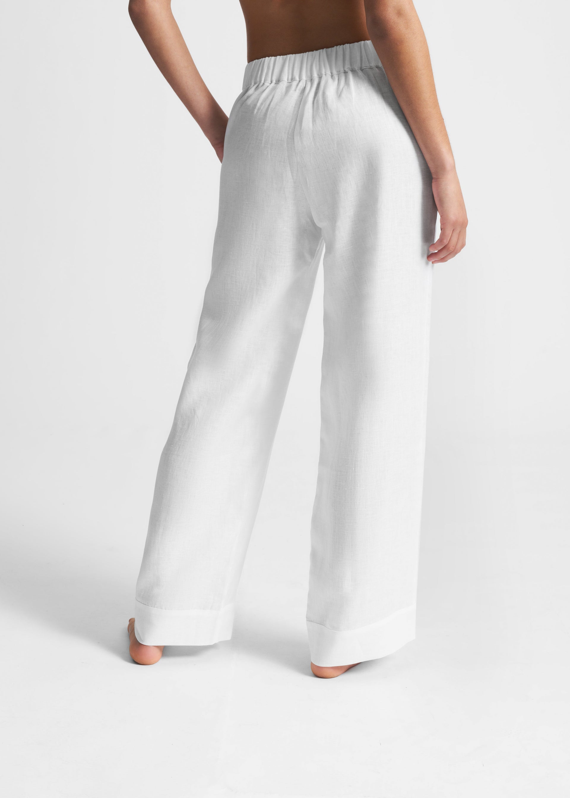 London Pyjama Trouser White Organic Linen