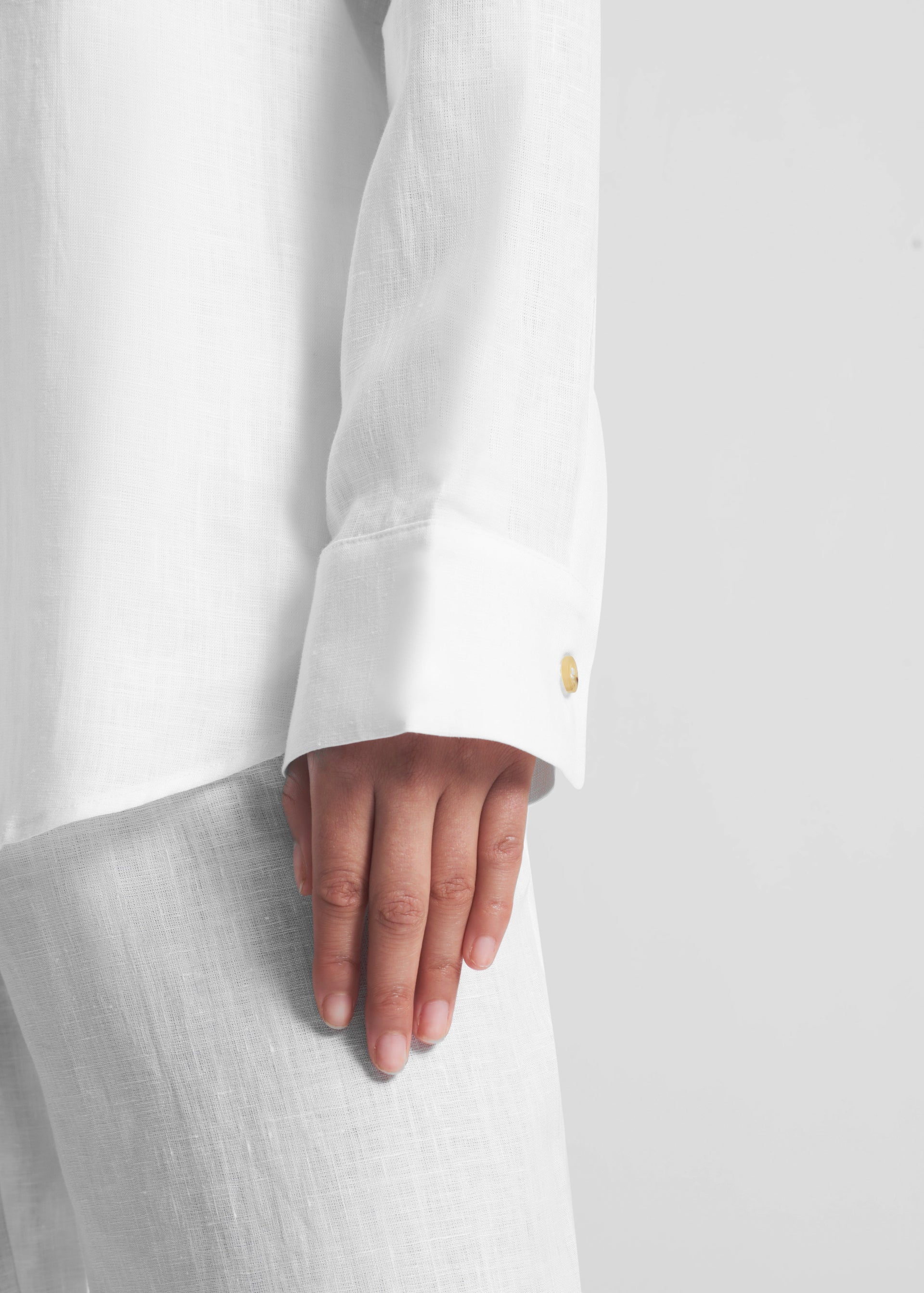 London Pyjama Top White Organic Linen