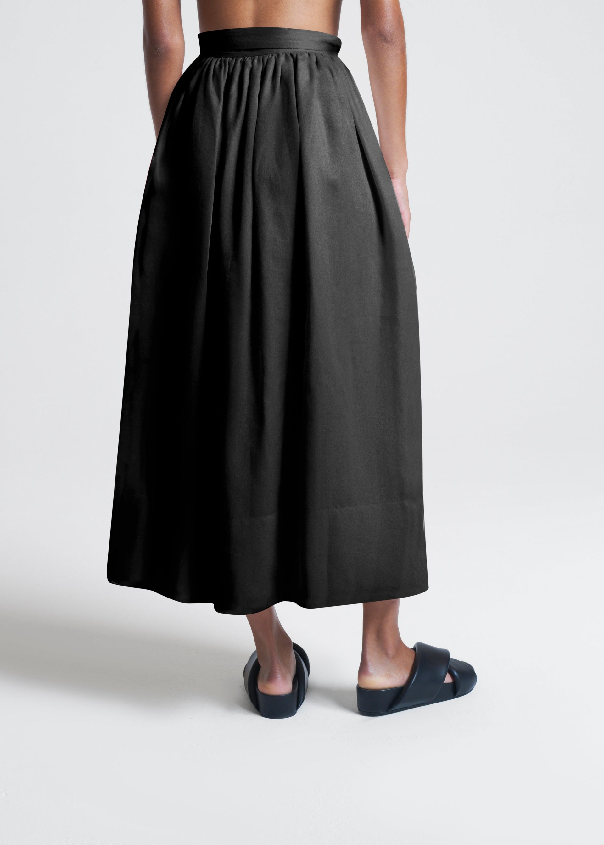 Coco Black Heavy Linen Skirt