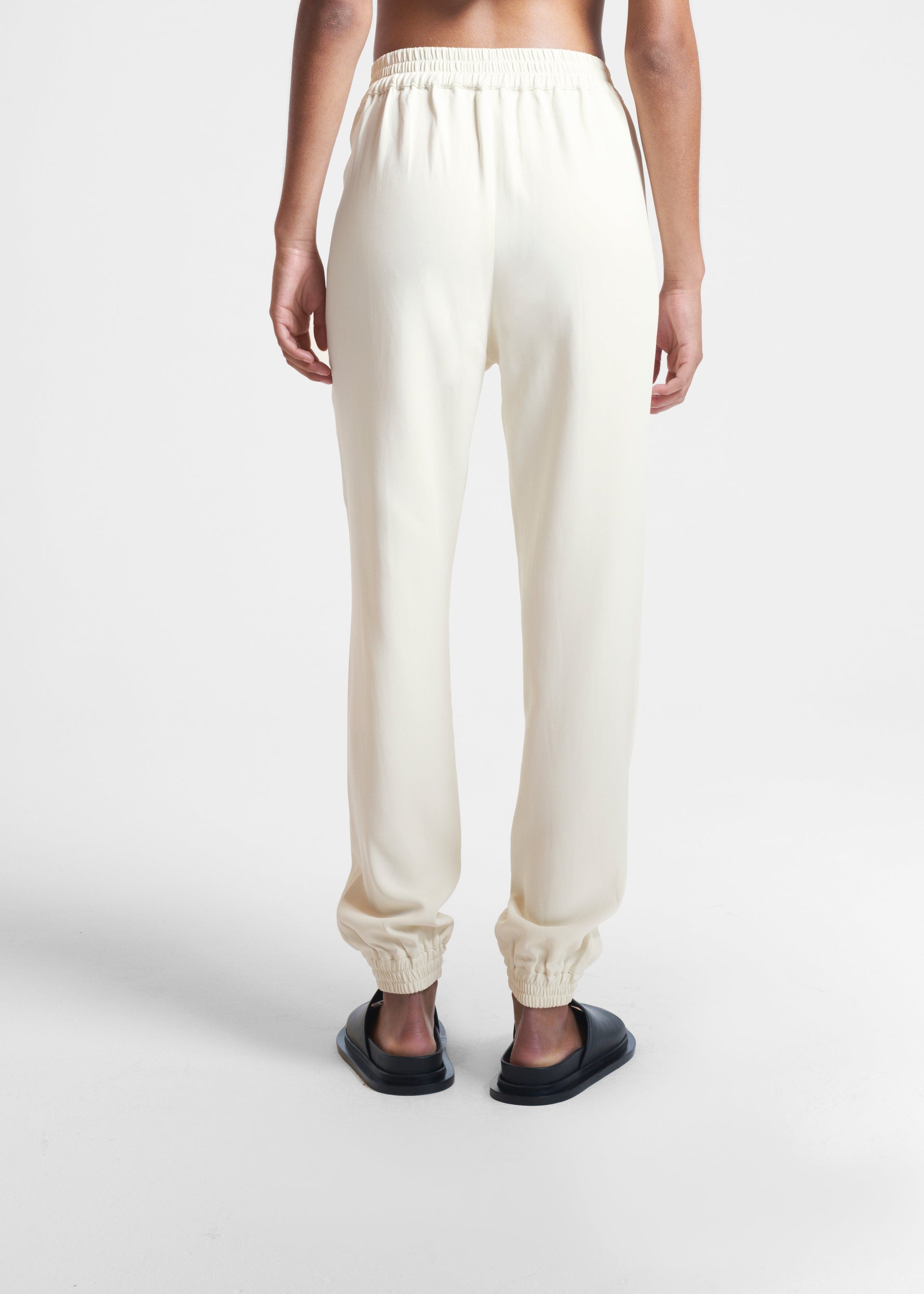 Moscow Elasticated Cuff Trouser Papyrus Viscose Crepe