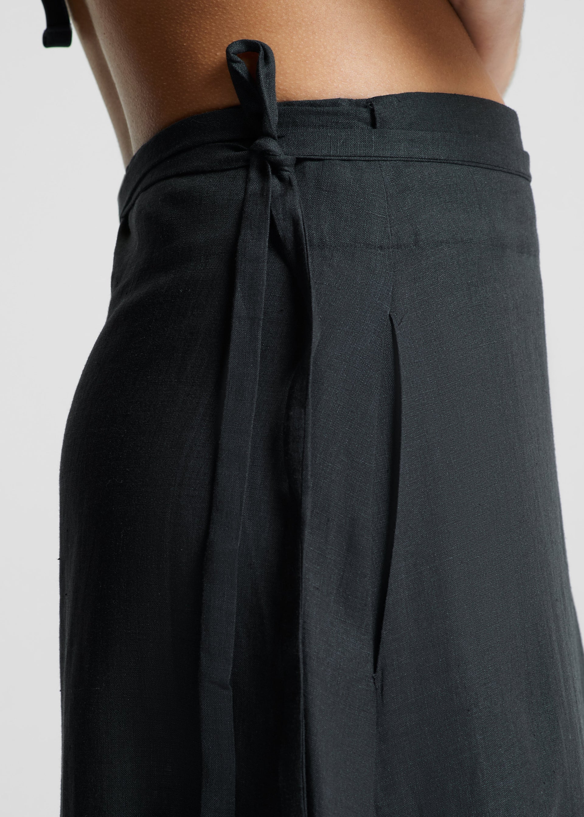 Amalfi Black Organic Linen Skirt