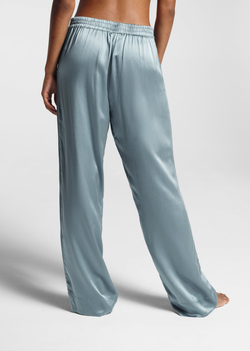 London Dust Blue Silk Pyjama Bottom