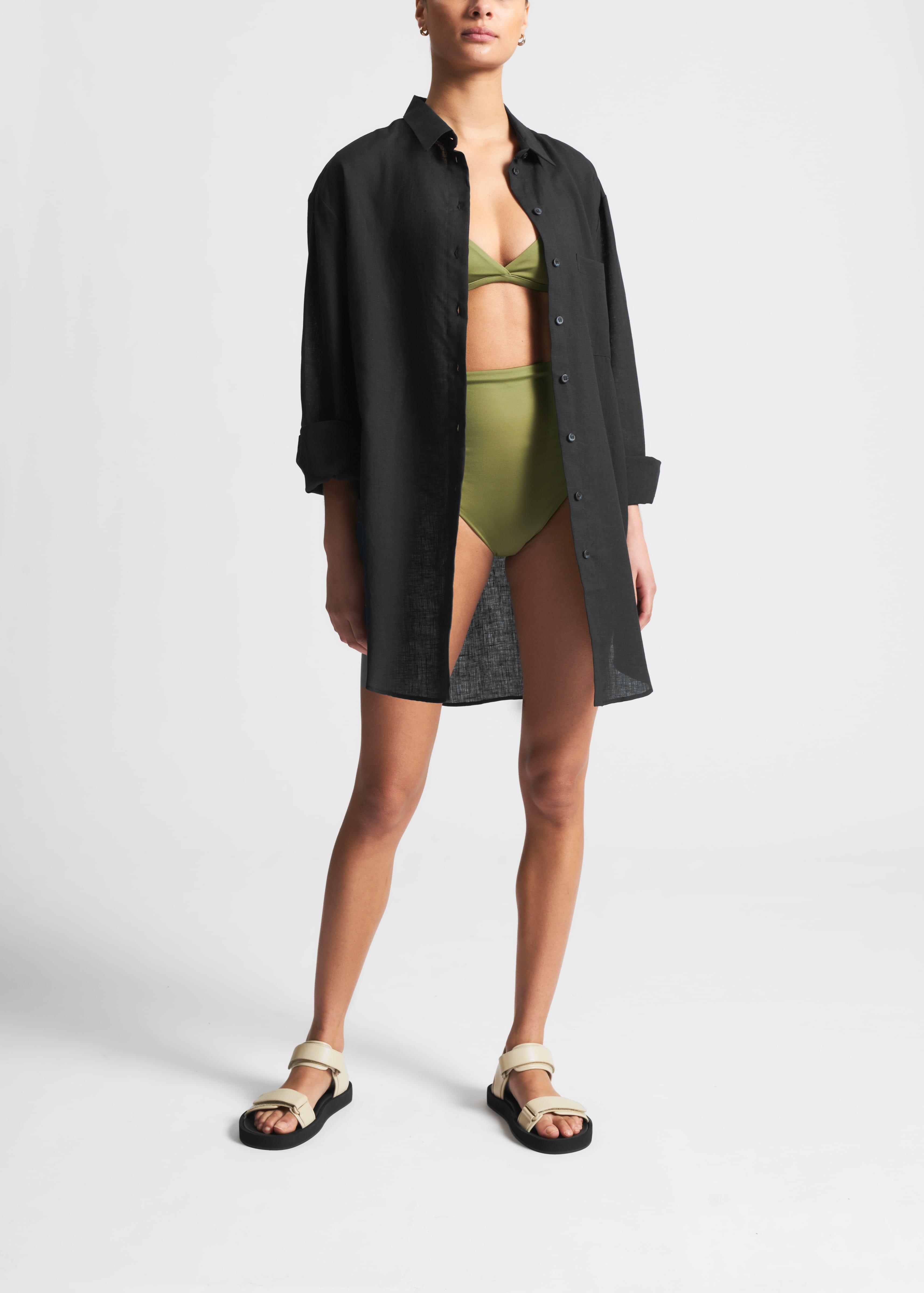 Genoa Triangle Bikini Top Moss Green