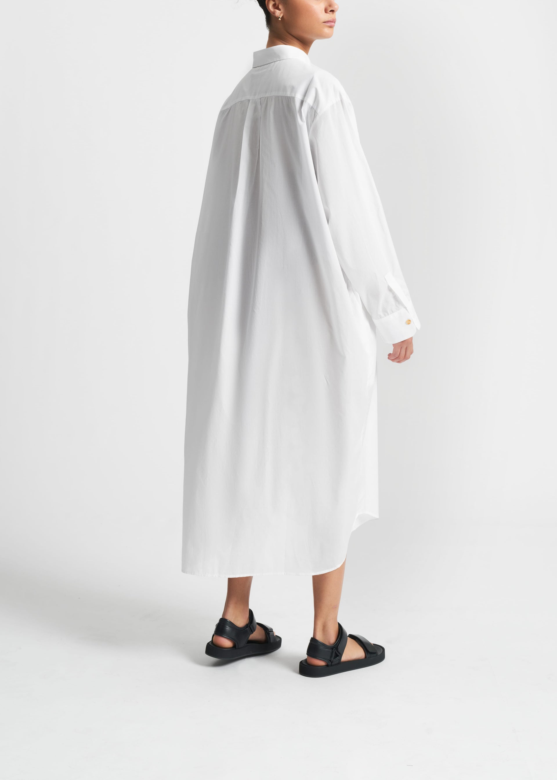 Allegra White Cotton Shirt Dress