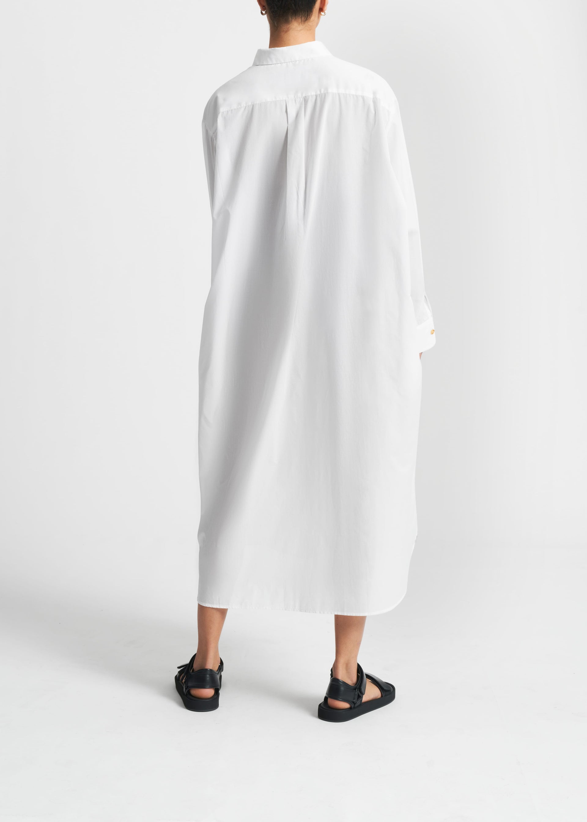 Allegra White Cotton Shirt Dress