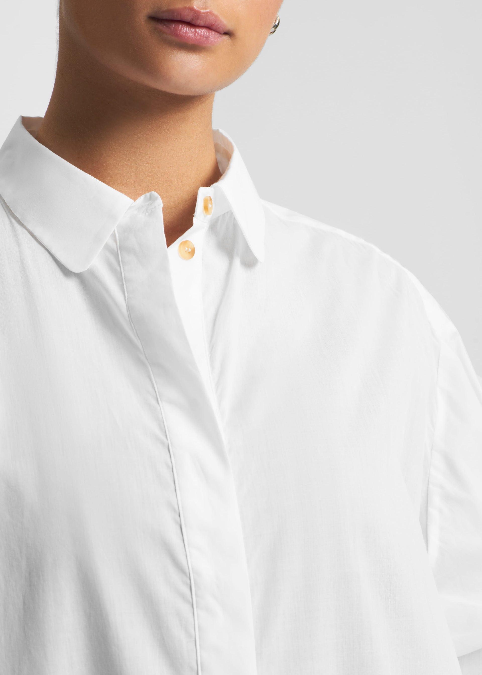 Allegra White Cotton Shirt Dress