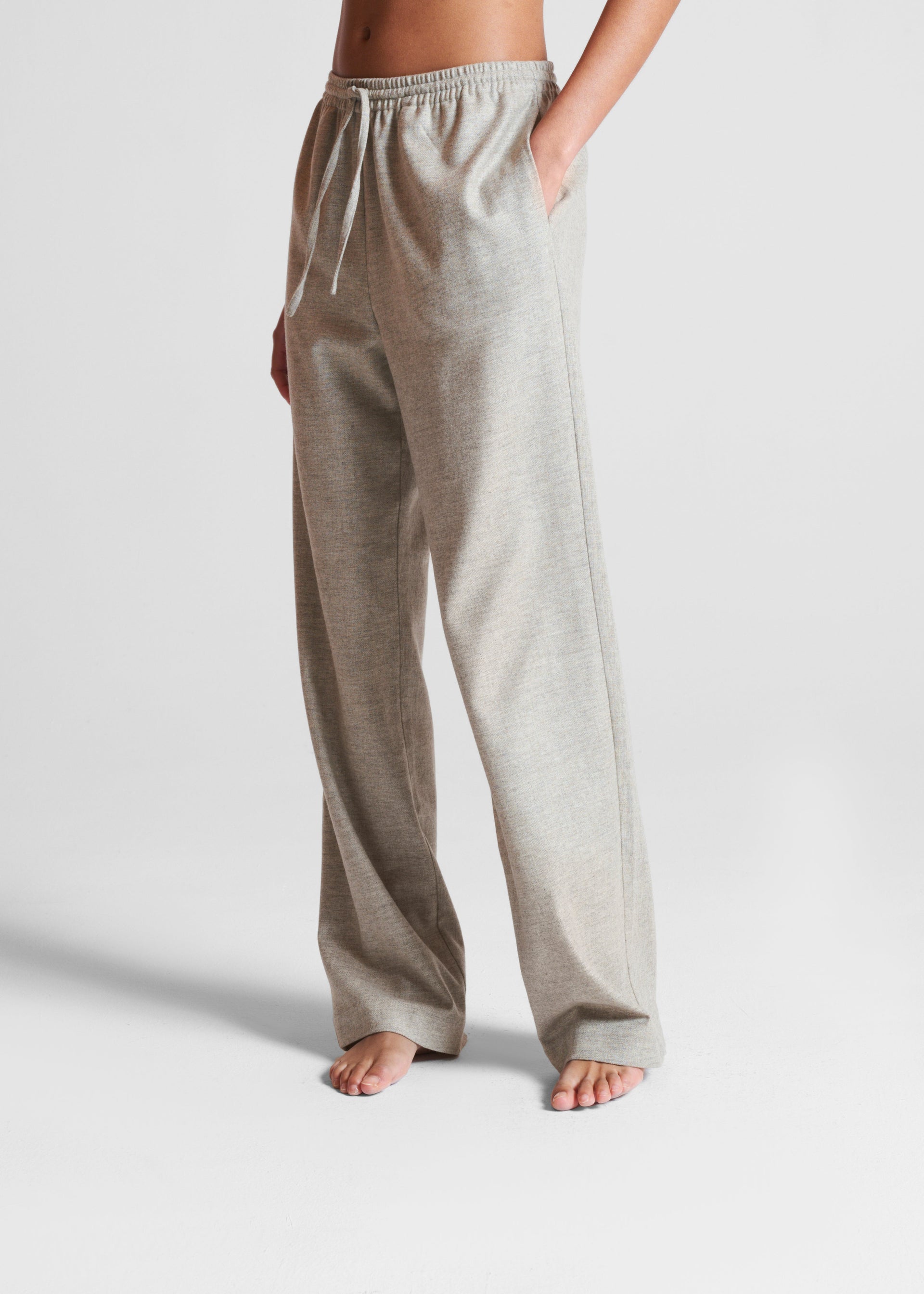 Aurelia Oat Wool Cashmere Flannel Trouser