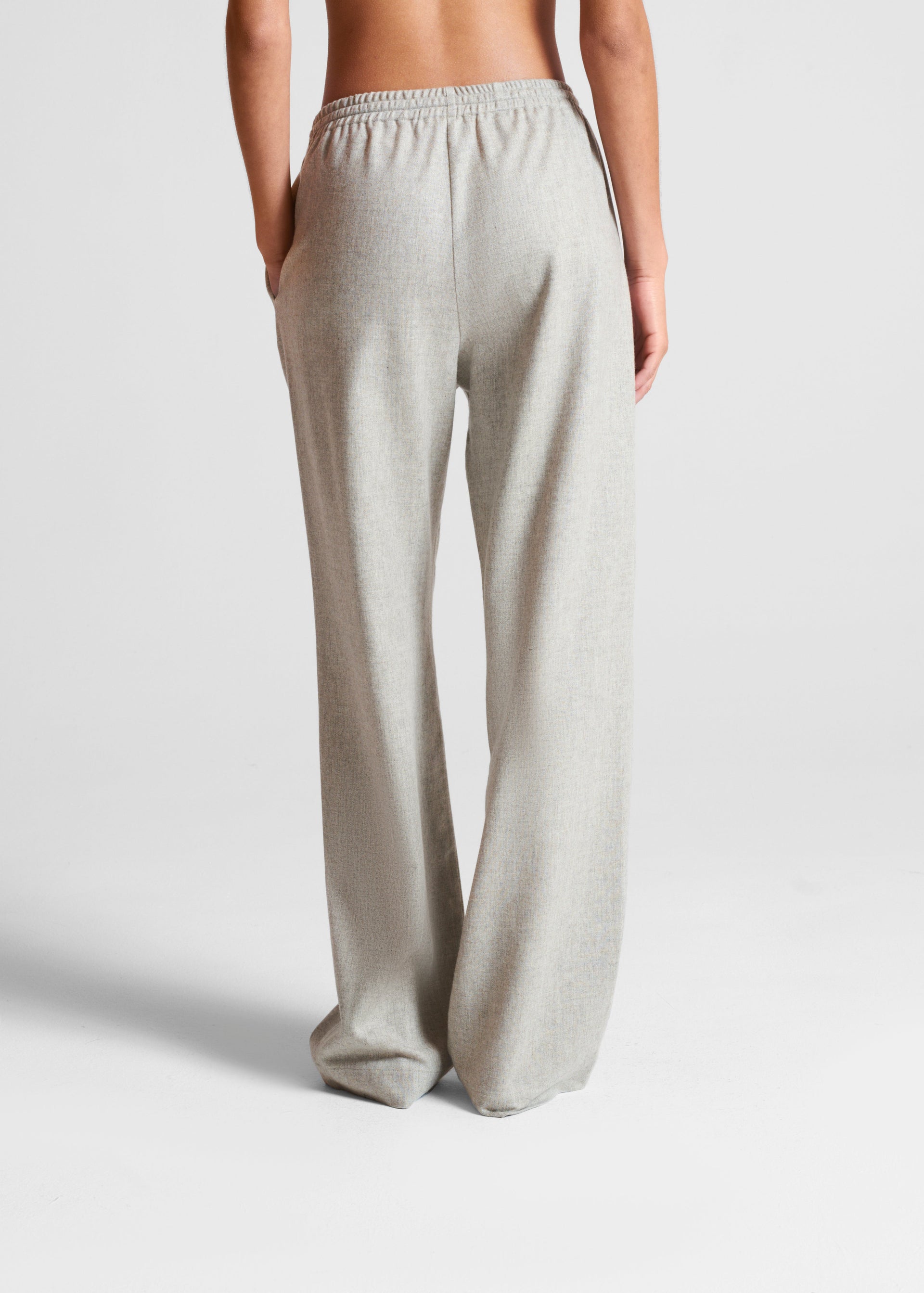 Aurelia Oat Wool Cashmere Flannel Trouser