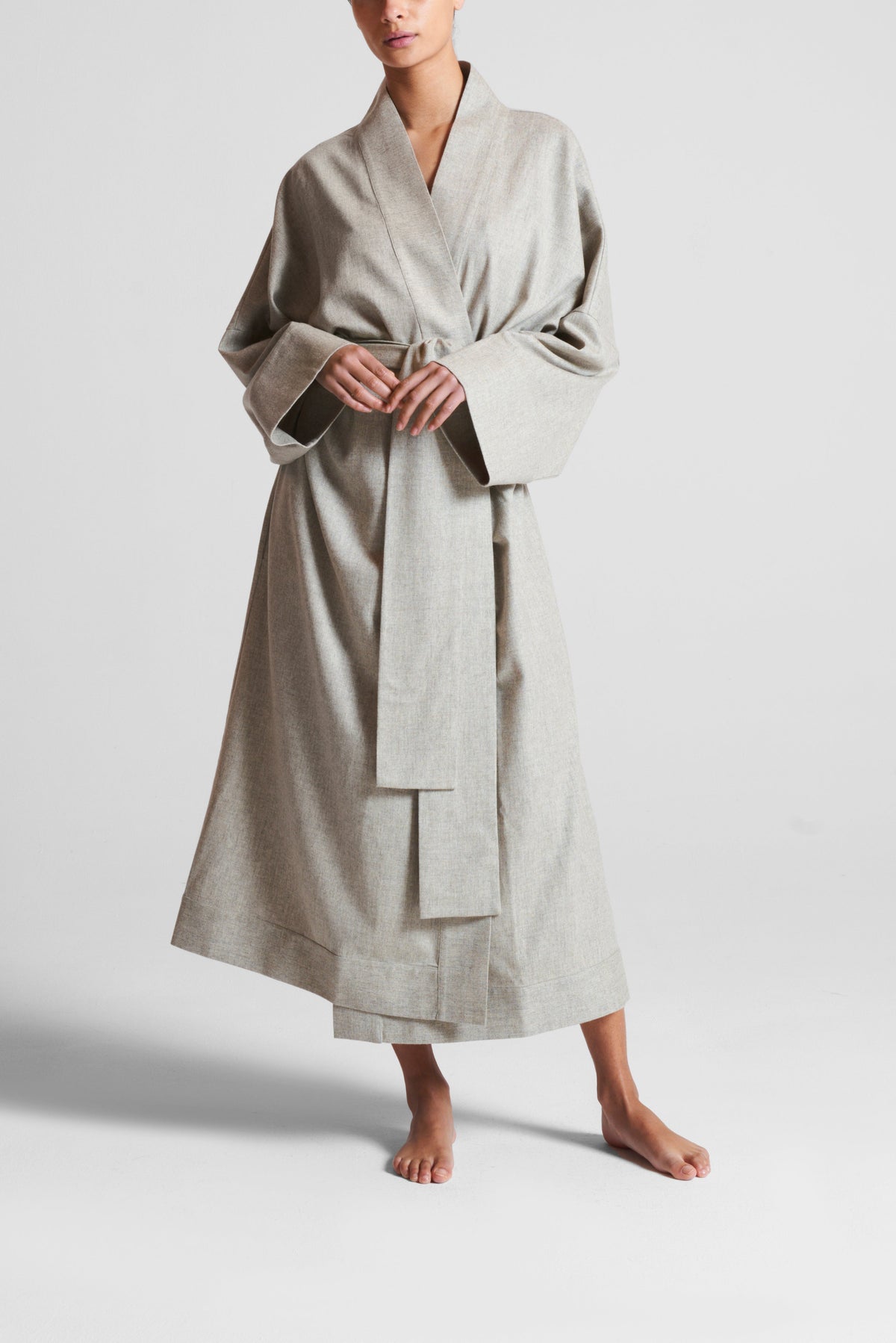 Pretty Wool Robe Athens Robe Oat Wool Cashmere Flannel