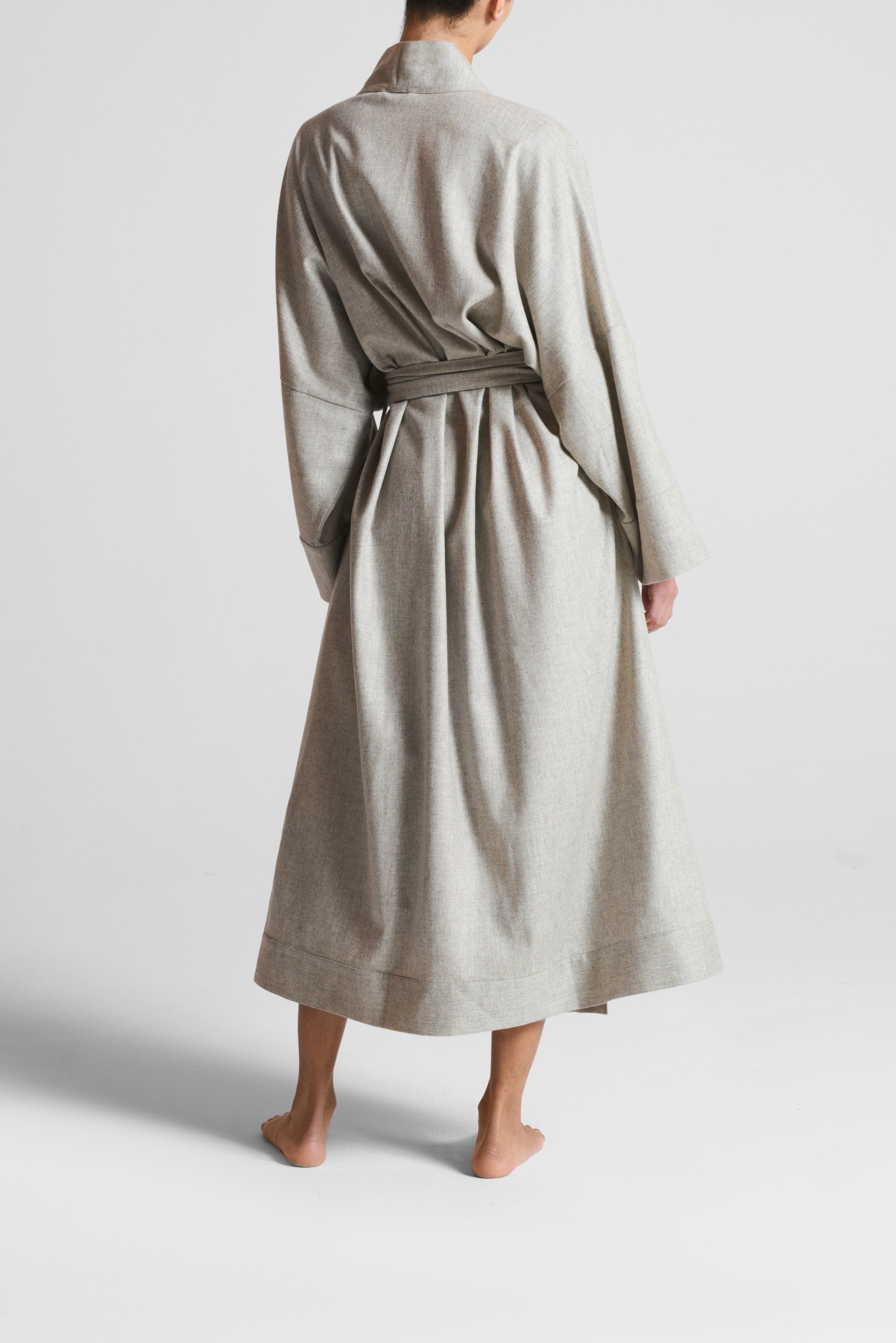 Pretty Wool Robe Athens Robe Oat Wool Cashmere Flannel