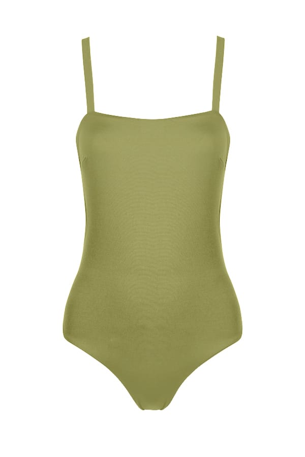 Palma Moss Green Square Neck Swimsuit