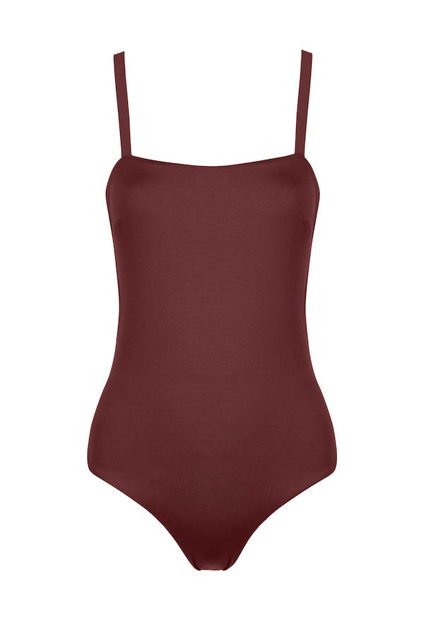 Palma Burgundy Square Neck Swimsuit