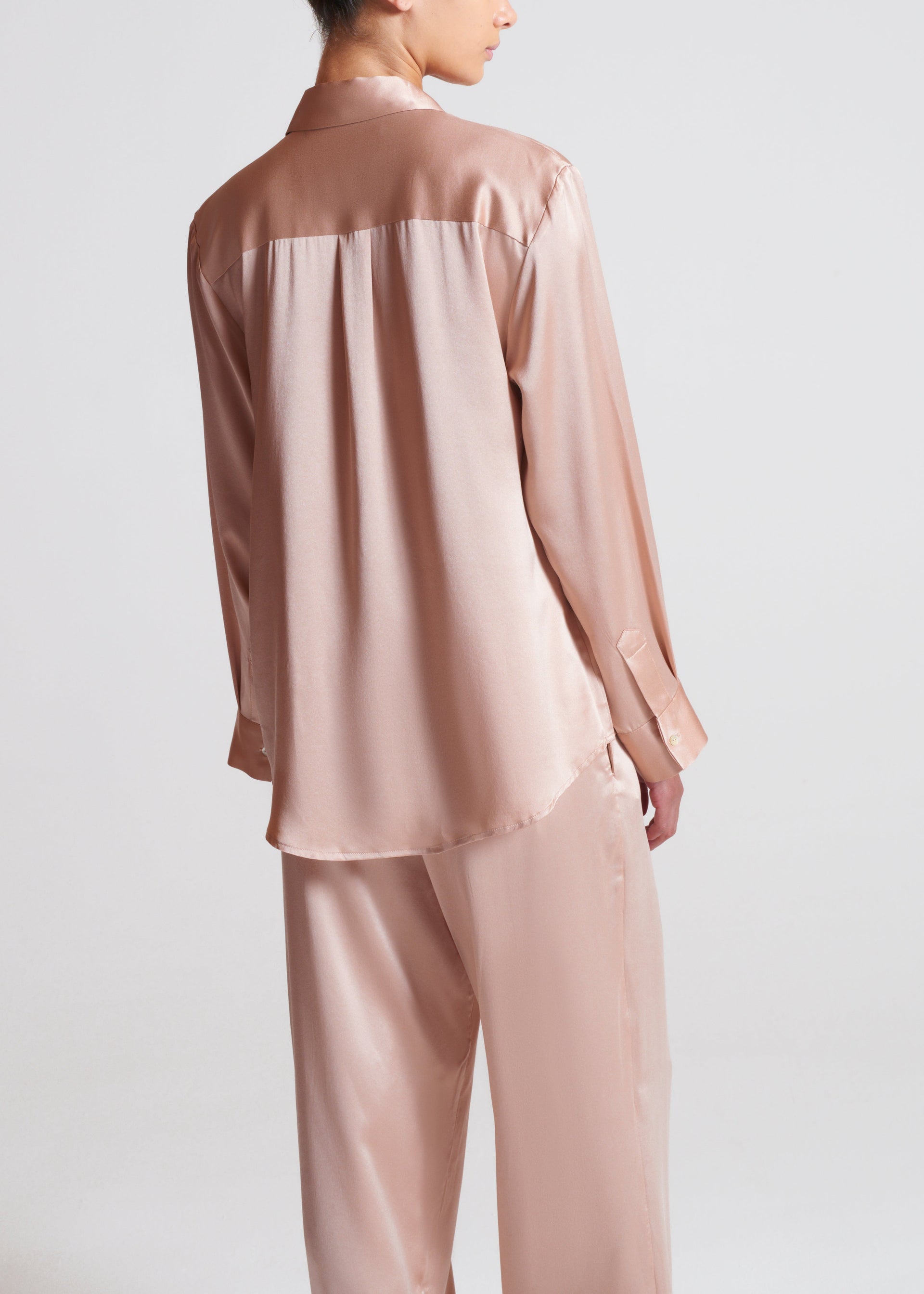 London Pyjama Top Pale Blush Silk