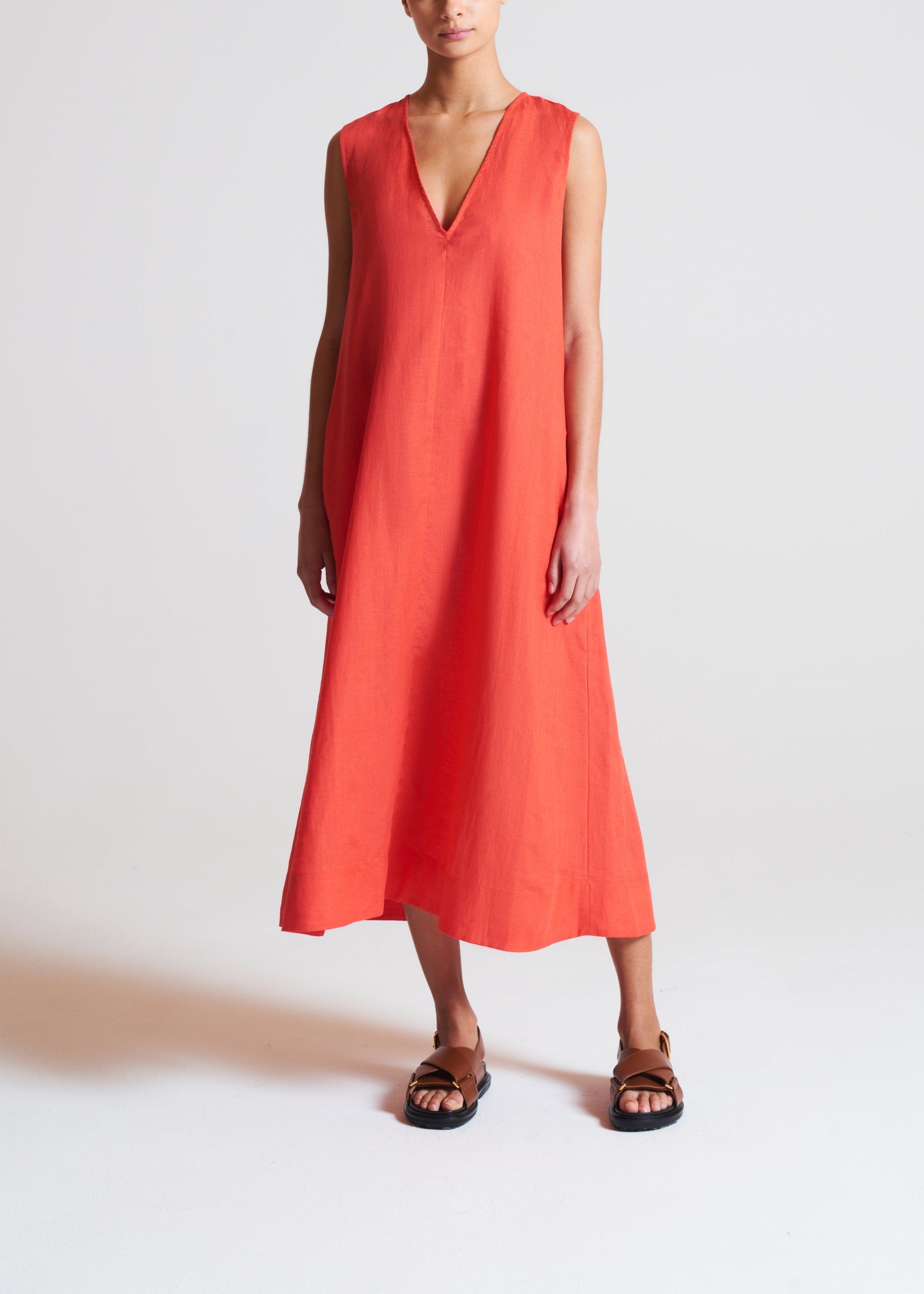 Nisha Dress Poppy Organic Linen