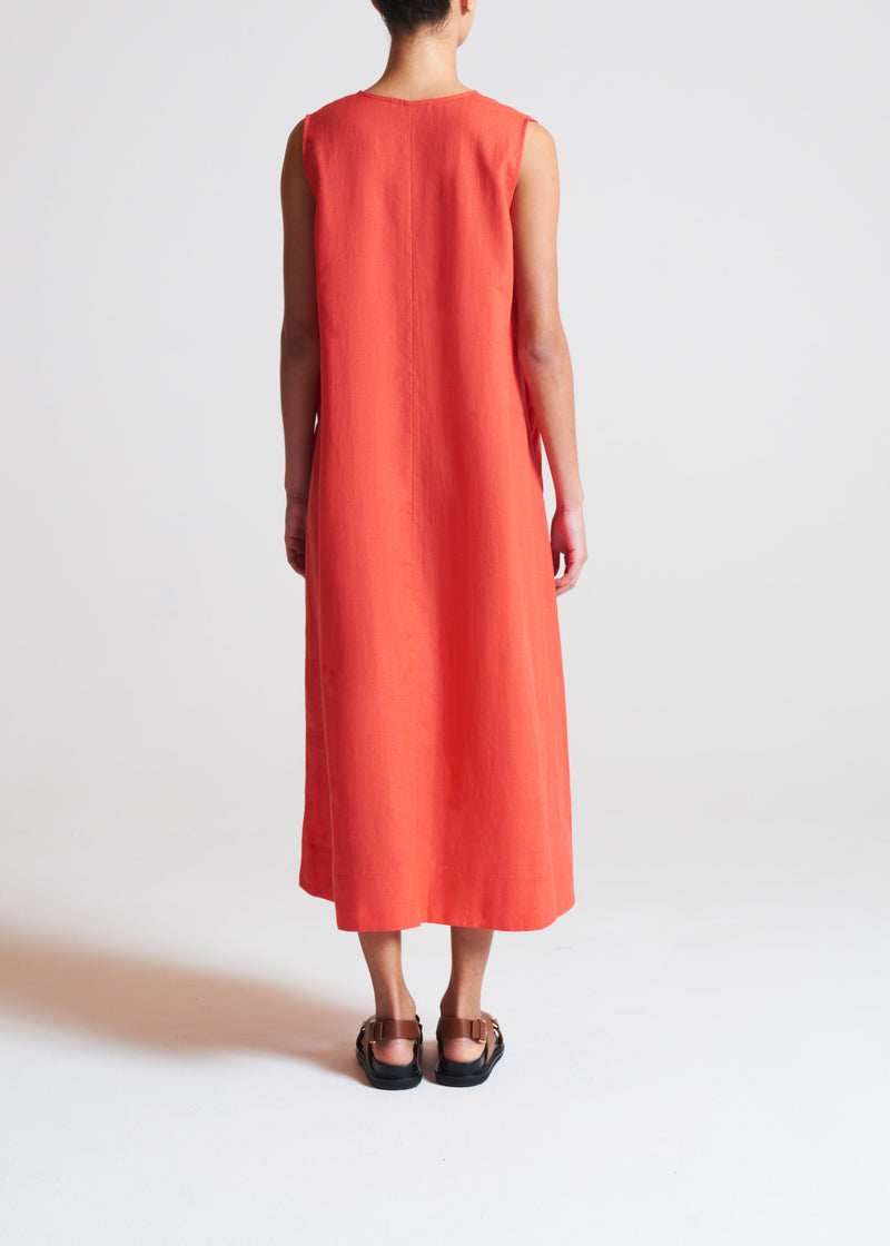 Nisha Dress Poppy Organic Linen