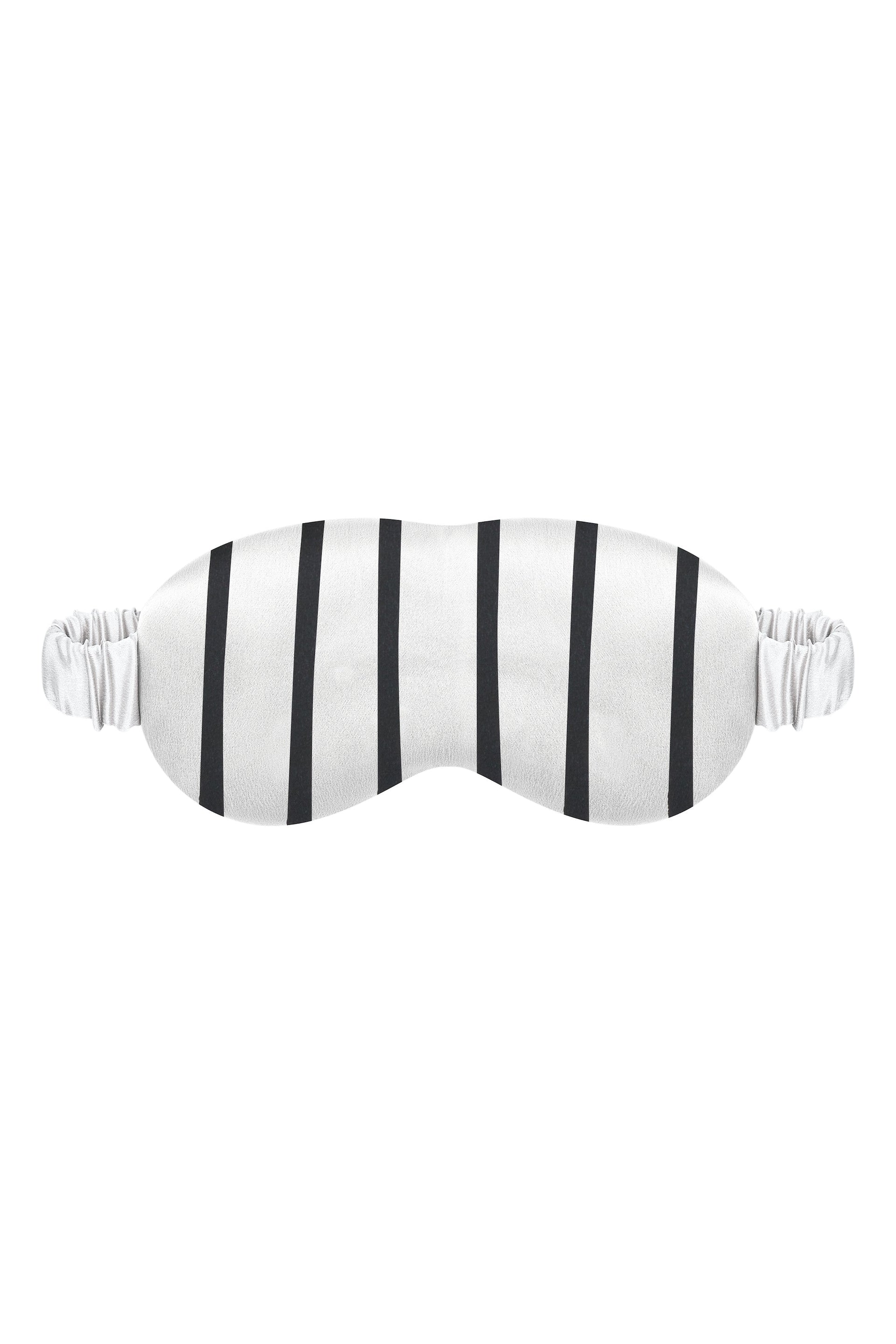 Black and white stripe silk eye mask