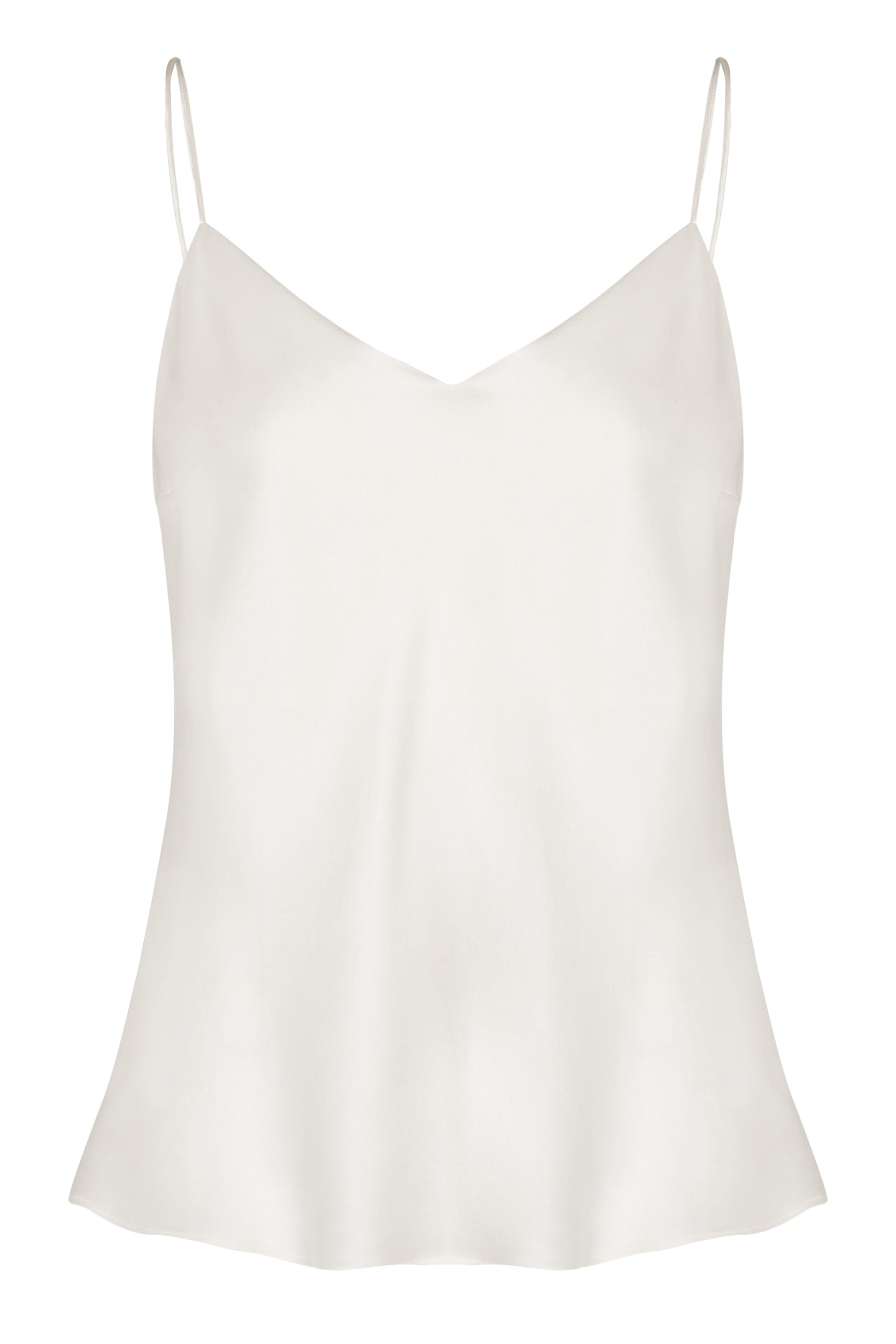 Milos White Silk Bias Camisole