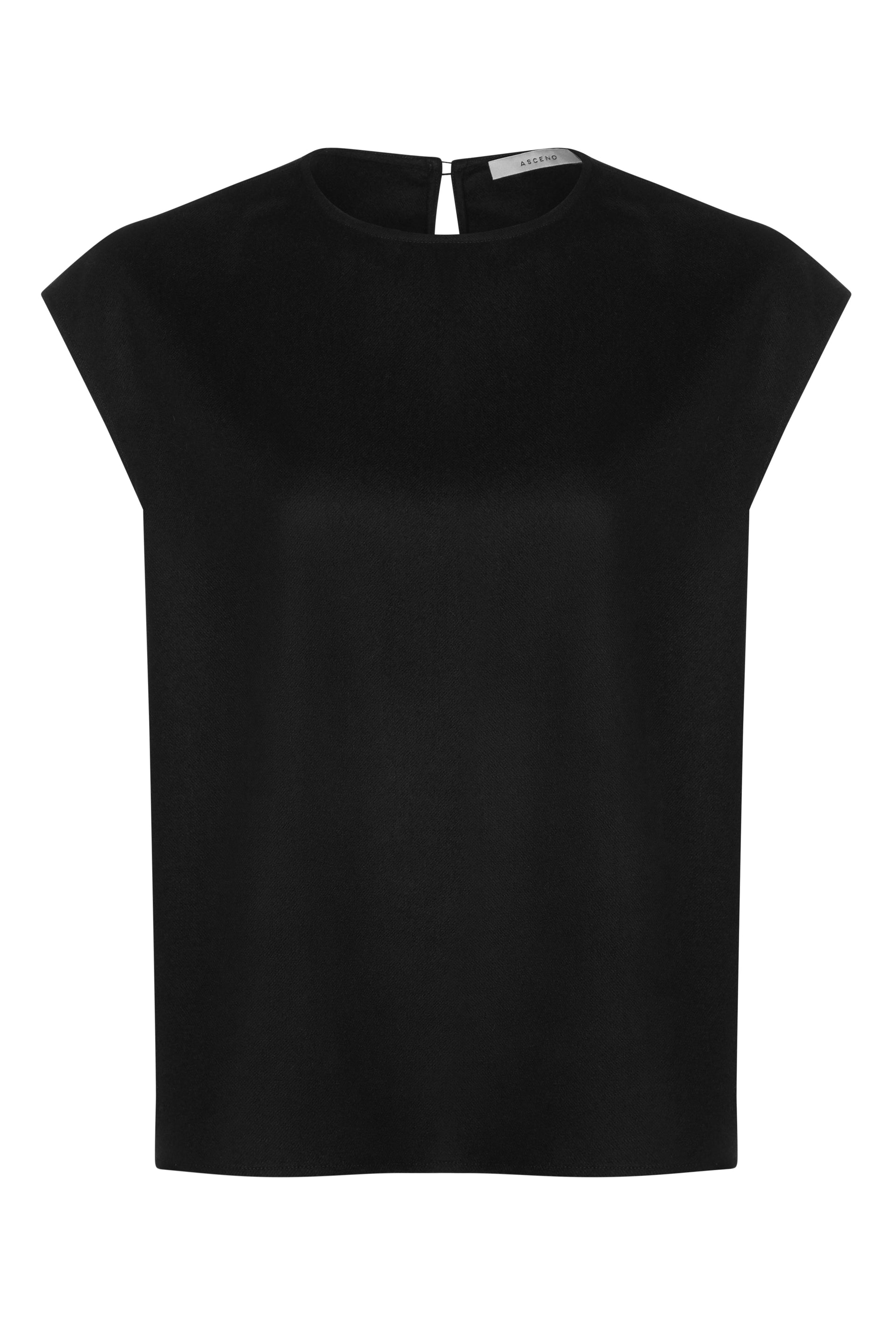 Dasha Top Black Wool Cashmere Flannel